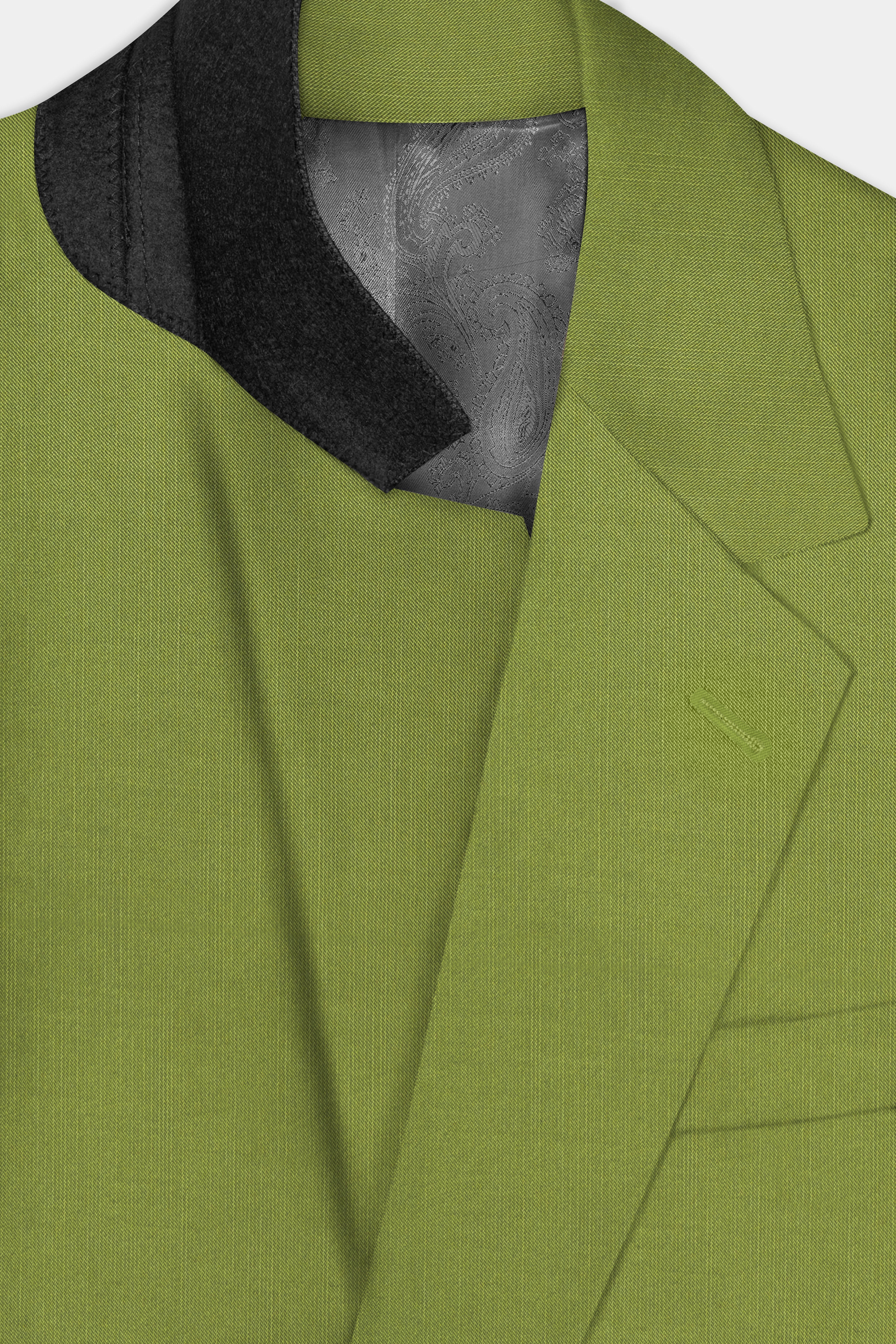 Pistachio-Wasabi Green Solid Wool Rich Single Breasted Slight Stretch Blazer