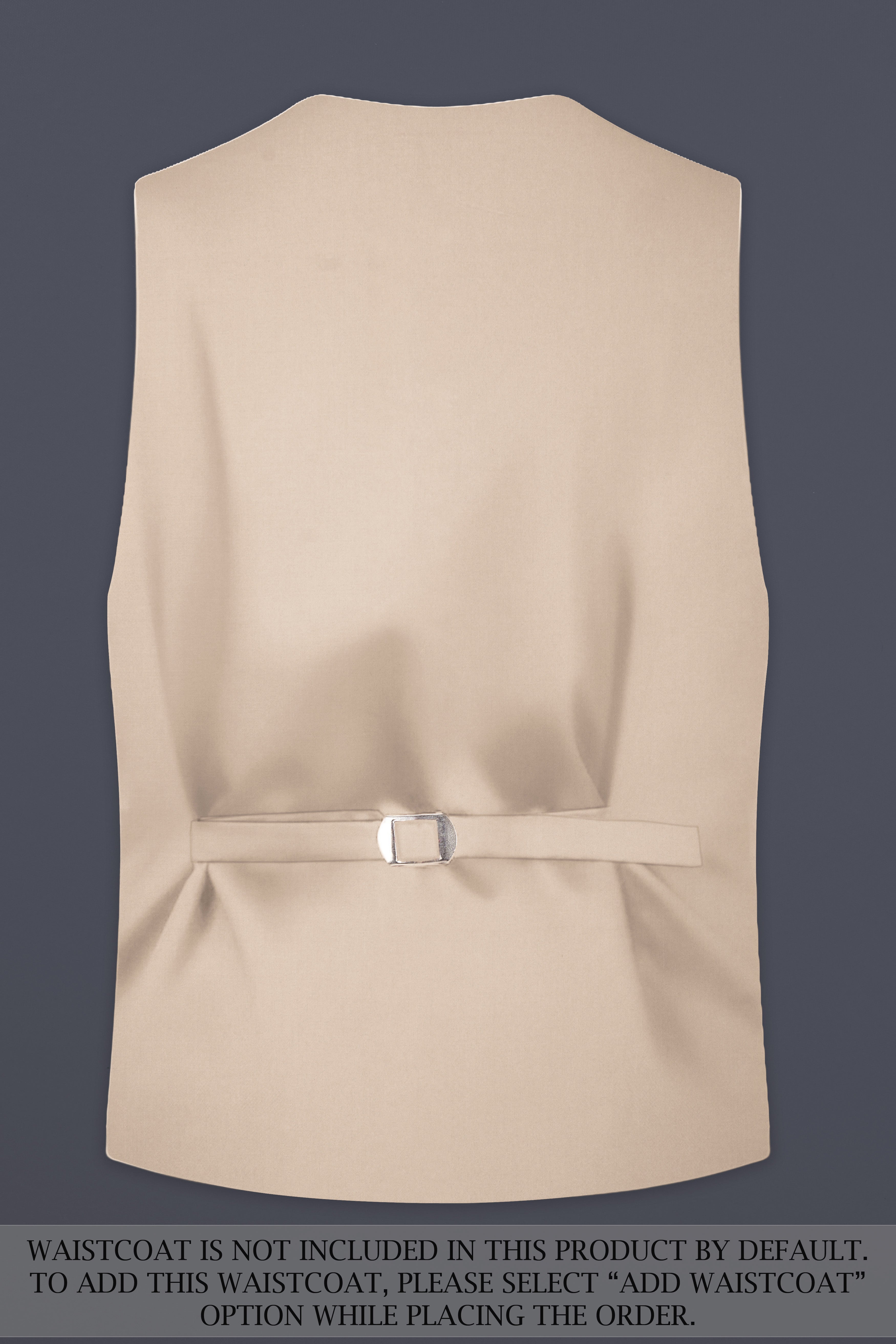 Almond Cream Solid Cotton Double Breasted Suit