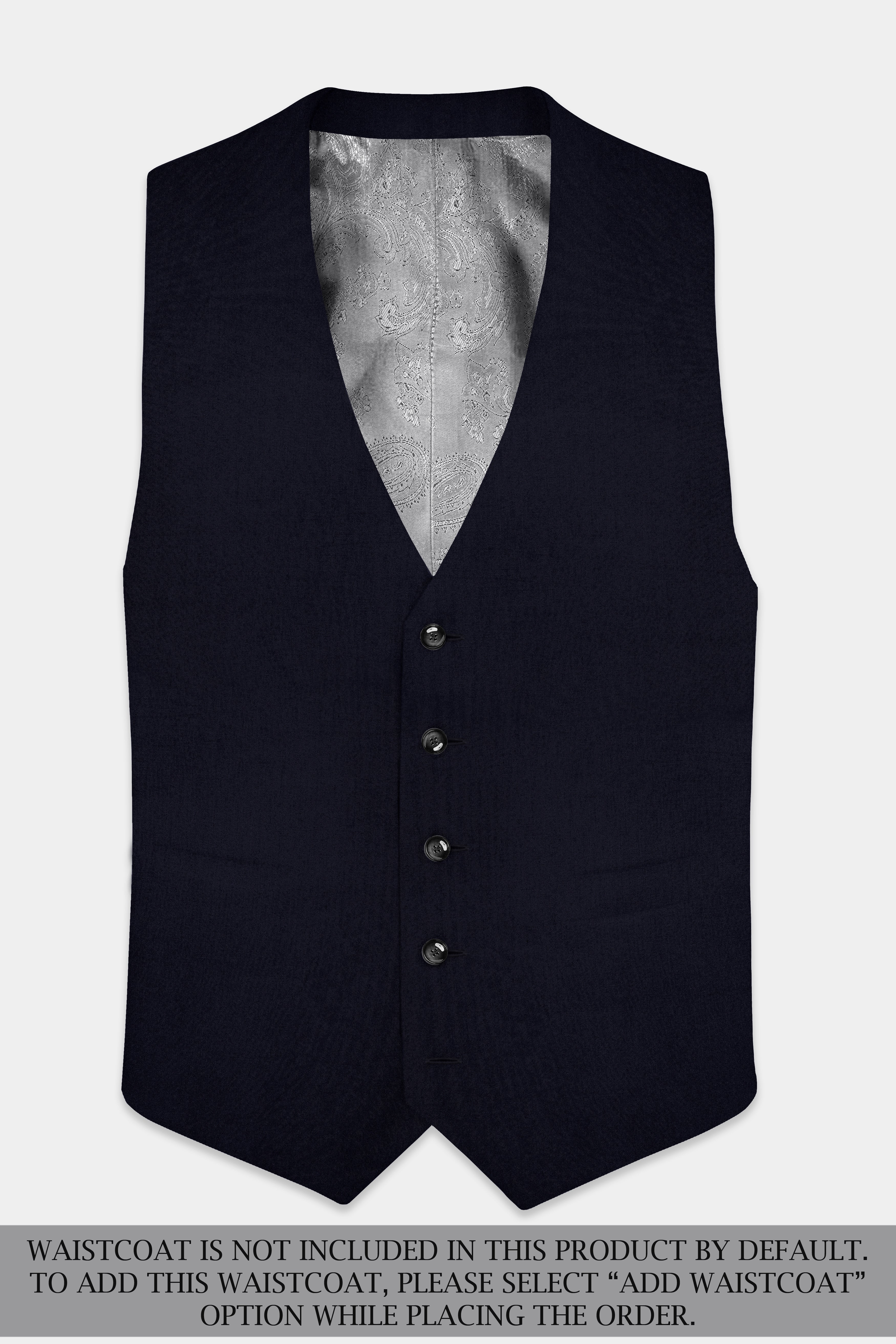 Vulcan Blue Solid Wool Rich Single Breasted Suit