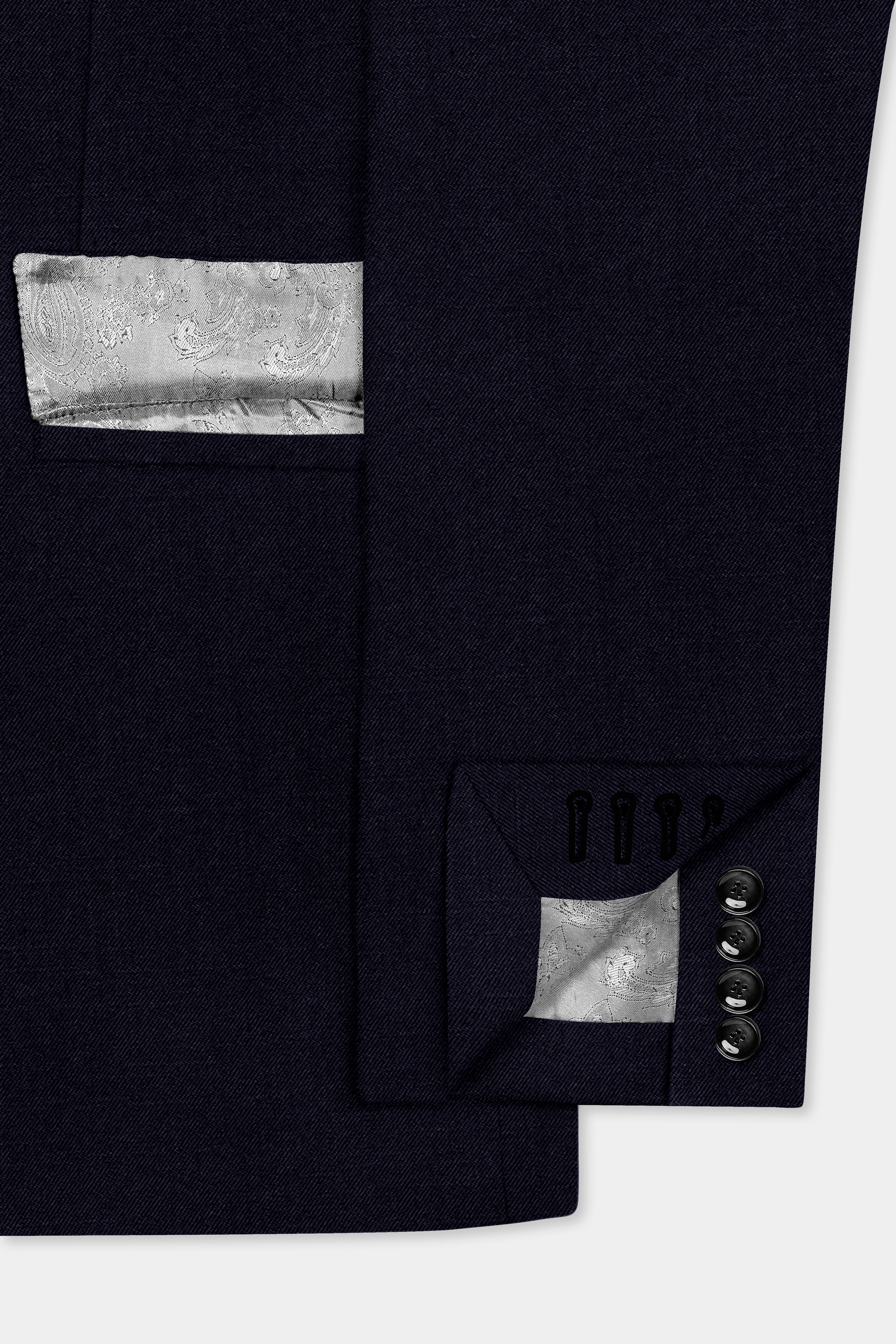 Vulcan Blue Solid Wool Rich Single Breasted Suit