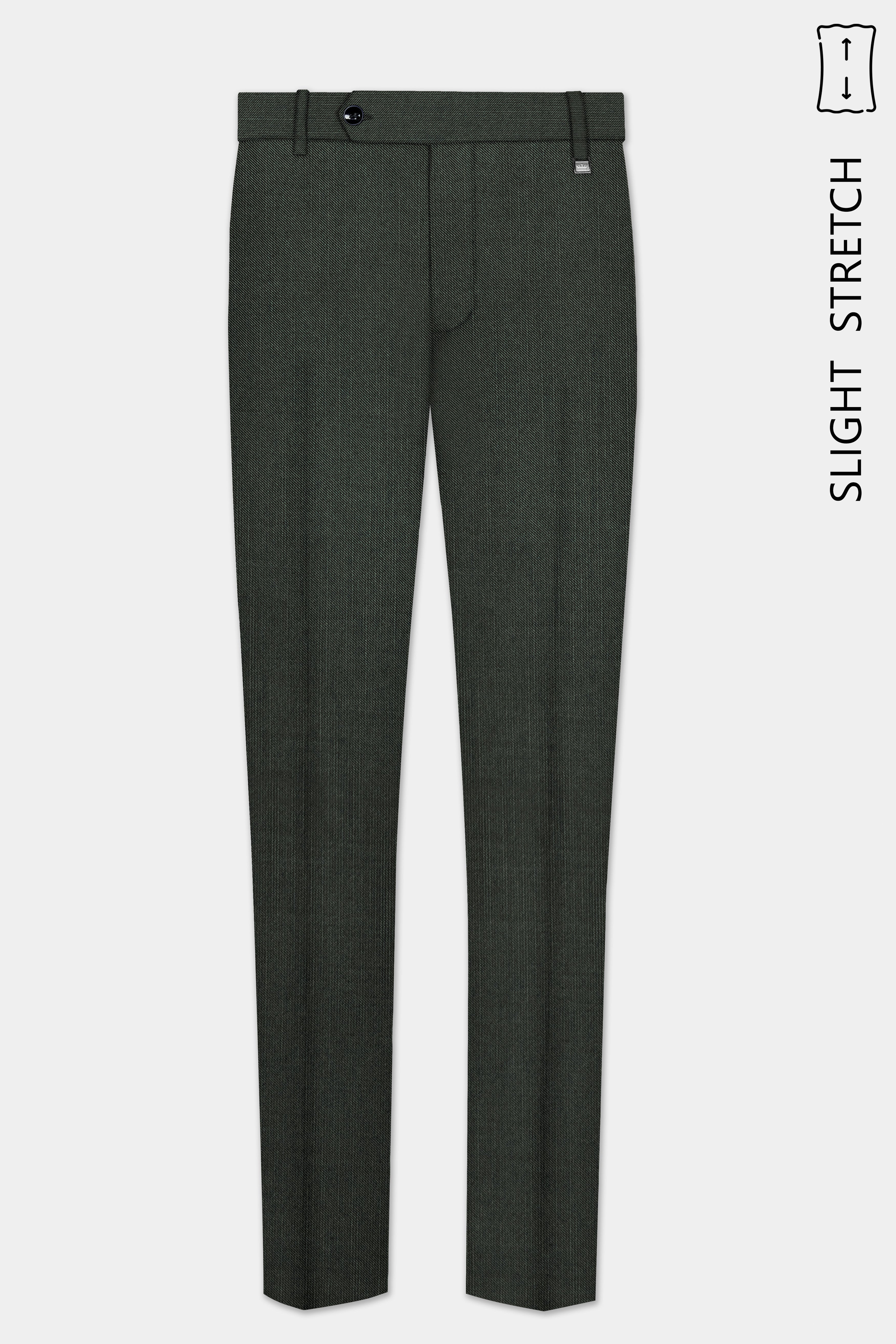 Shafton-Mine Shaft Green Solid Wool Rich Single Breasted Slight Stretch Suit