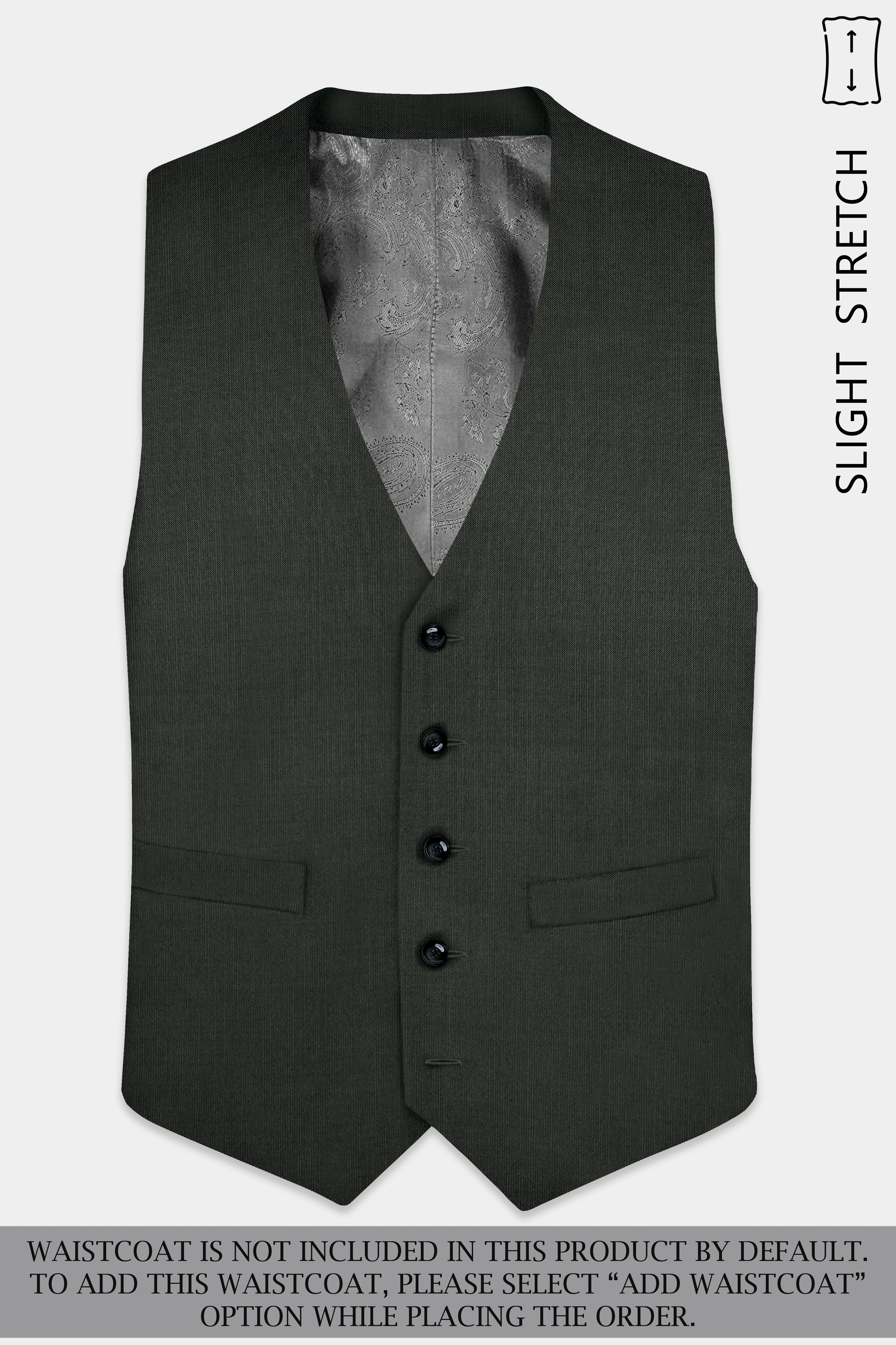 Shafton-Mine Shaft Green Solid Wool Rich Single Breasted Slight Stretch Suit