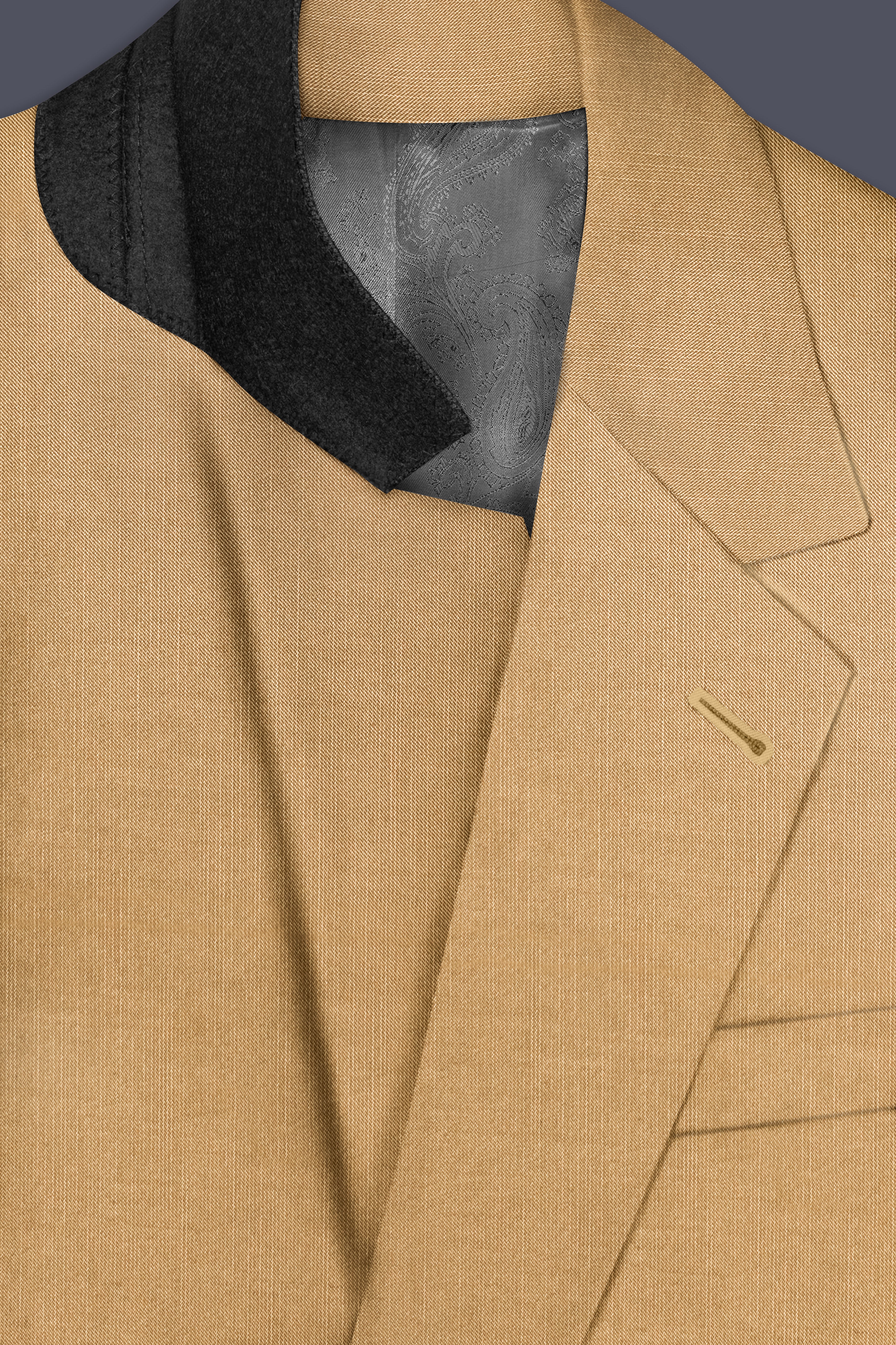 Sepia-Twine Brown Solid Wool Rich Single Breasted Slight Stretch Suit