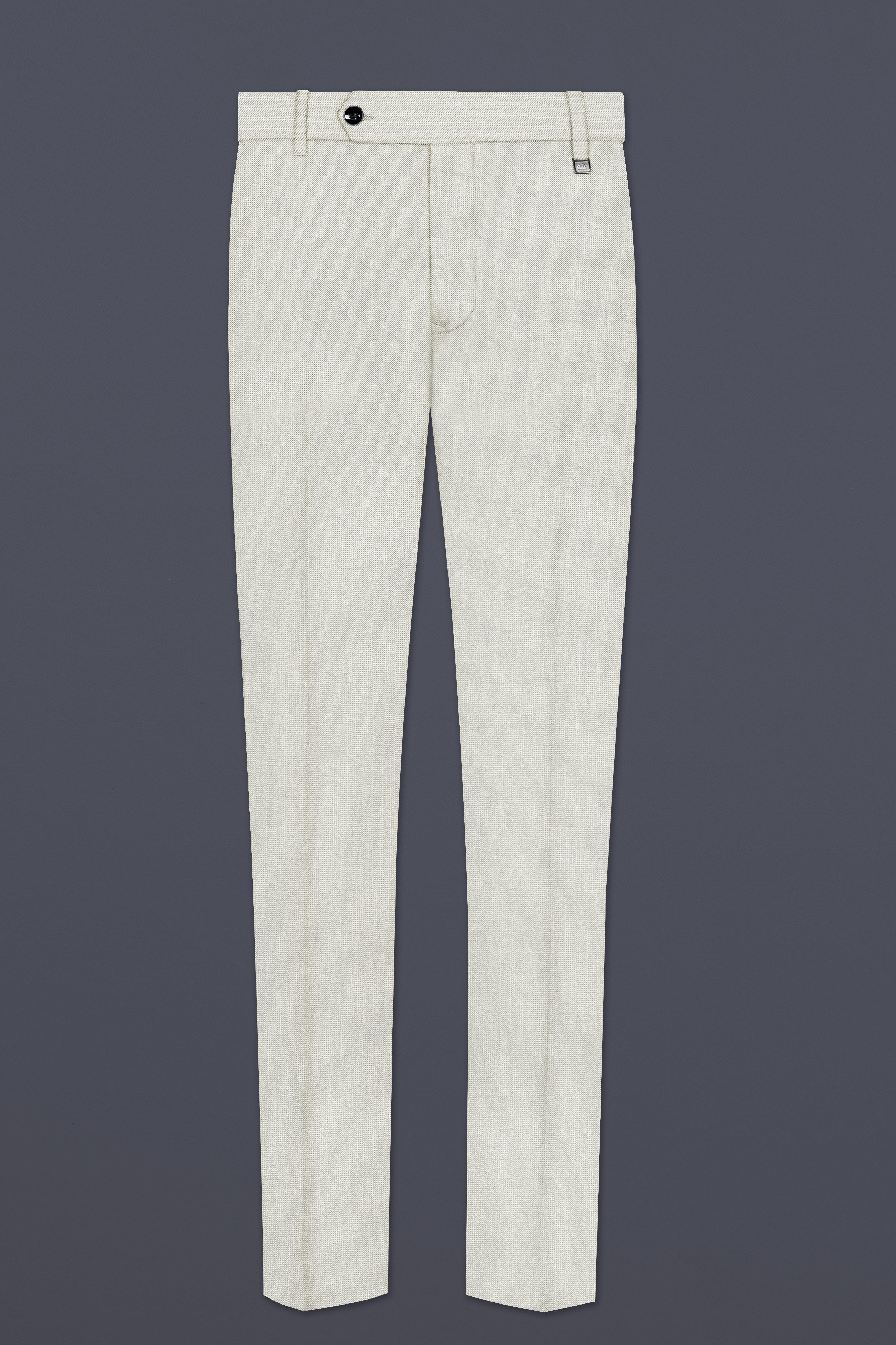 Mist-Swirl Gray Solid Wool Rich Single Breasted Slight Stretch Suit