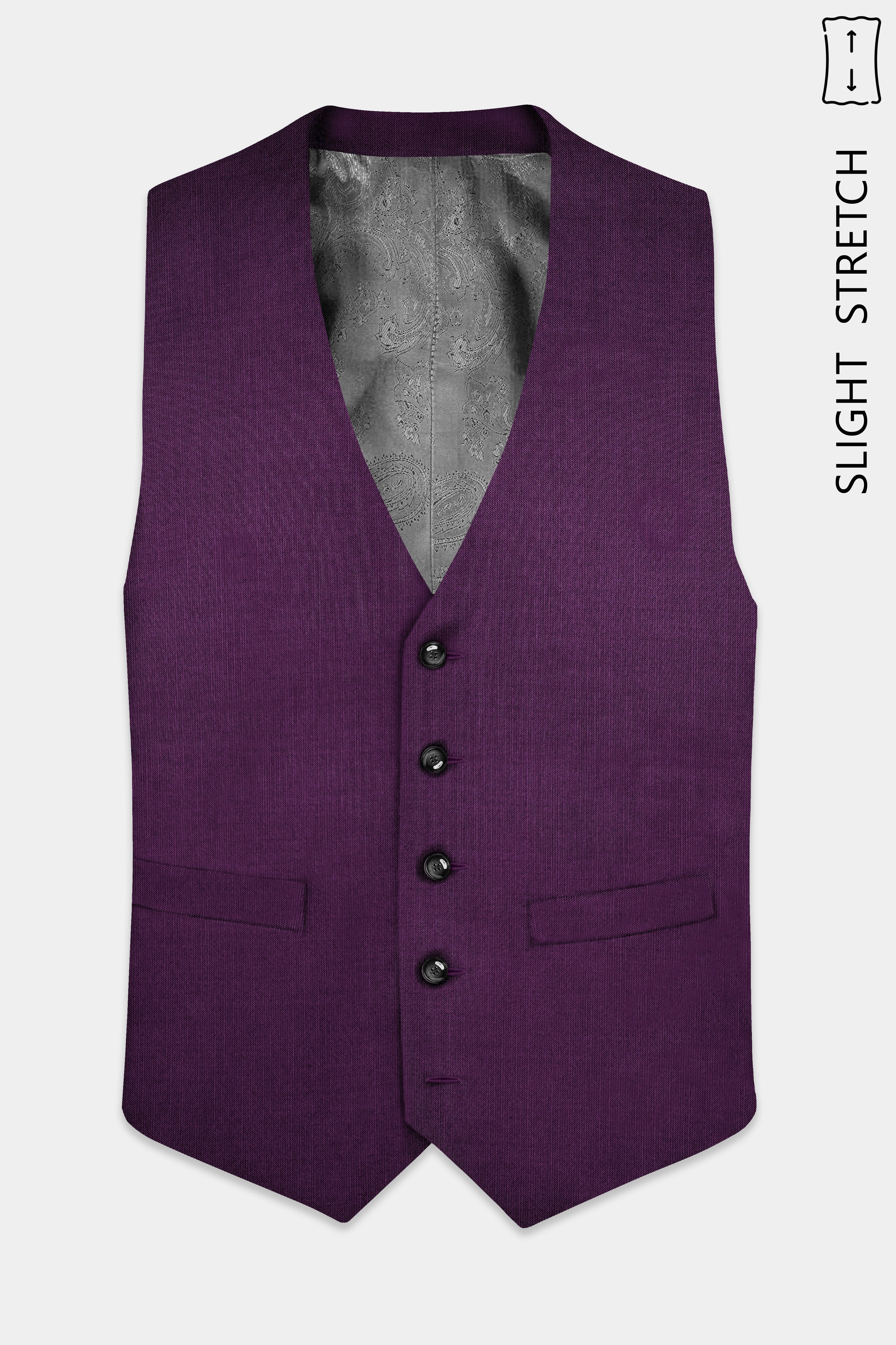 Orchid-Grape Purple Solid Wool Rich Double Breasted Slight Stretch Suit