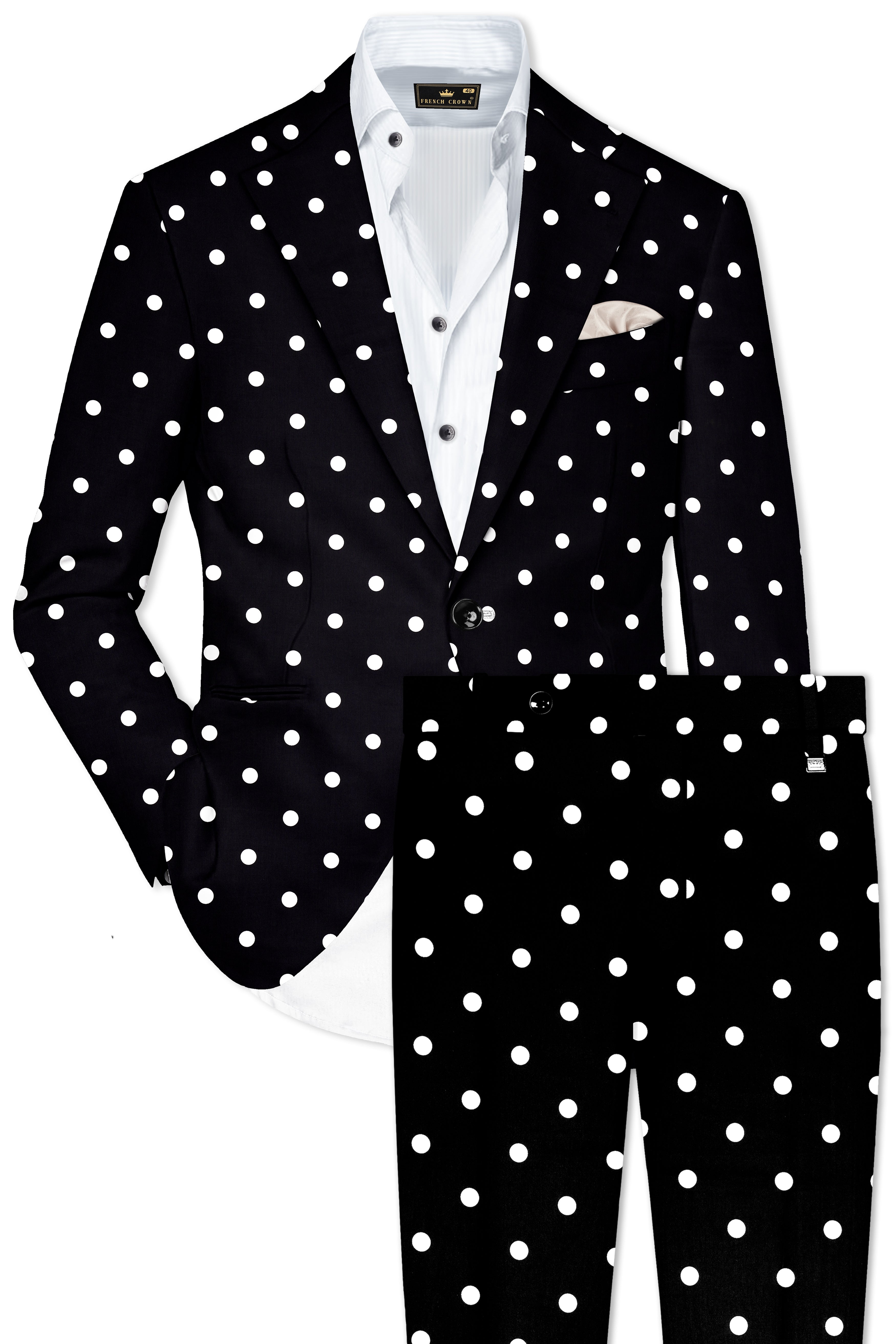 Jade Black Polka print Premium Cotton Suit