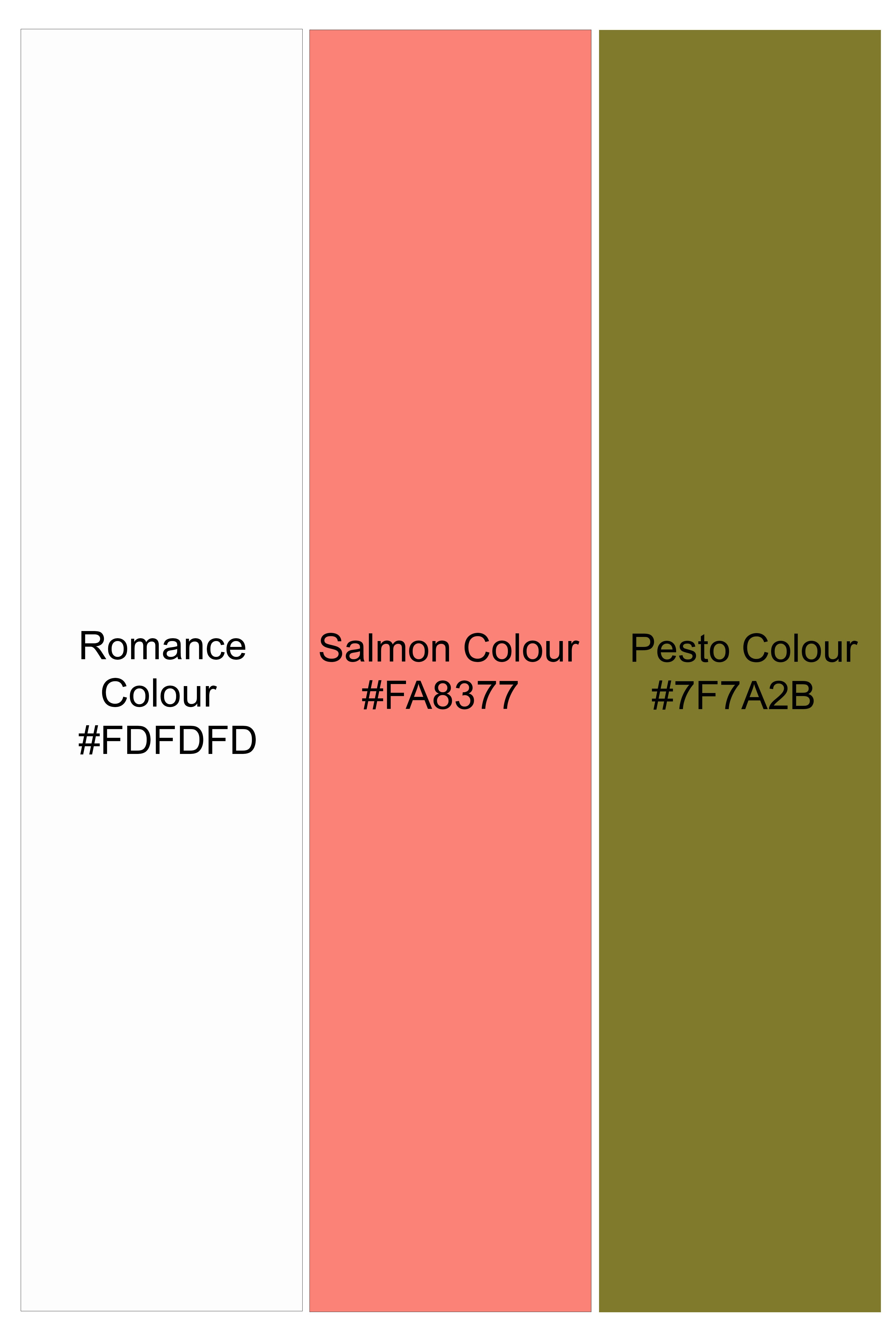 Romance White And Salmon Pink Sequin and thread Embroidered Tuxedo Suit