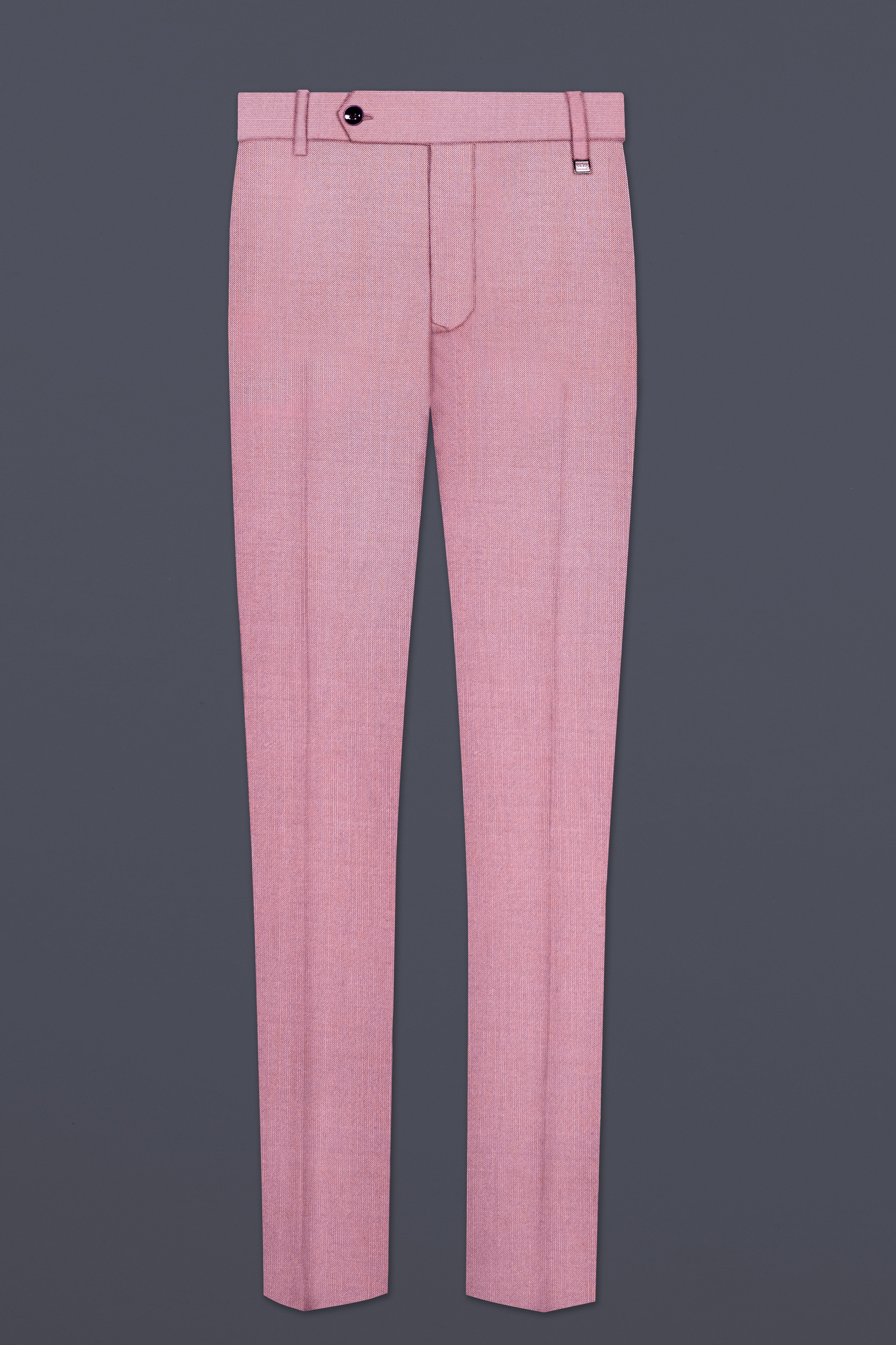 Viola Pink Solid Wool Rich Single Breasted Slight Stretch Suit