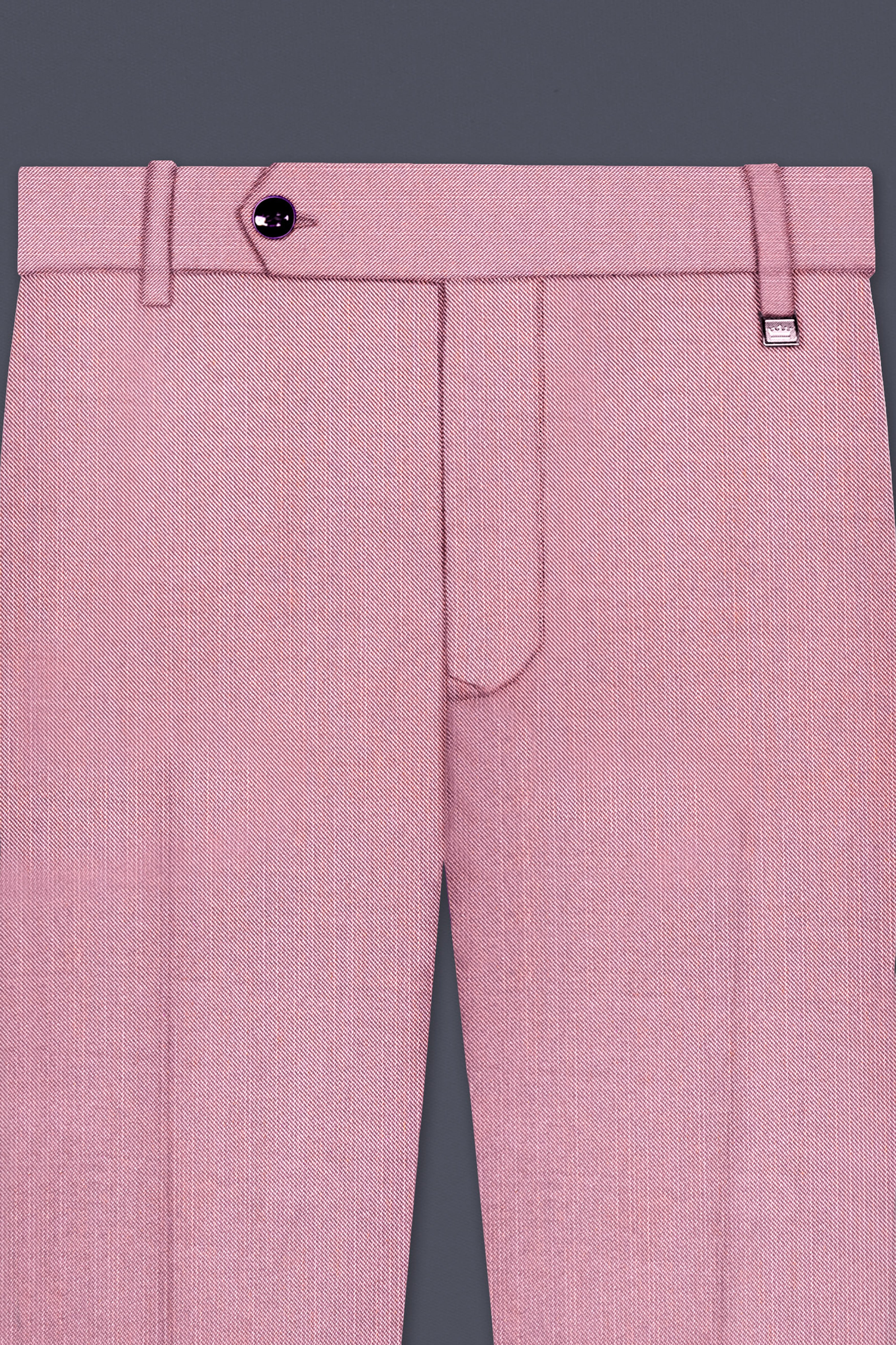 Viola Pink Solid Wool Rich Double Breasted Slight Stretch Suit