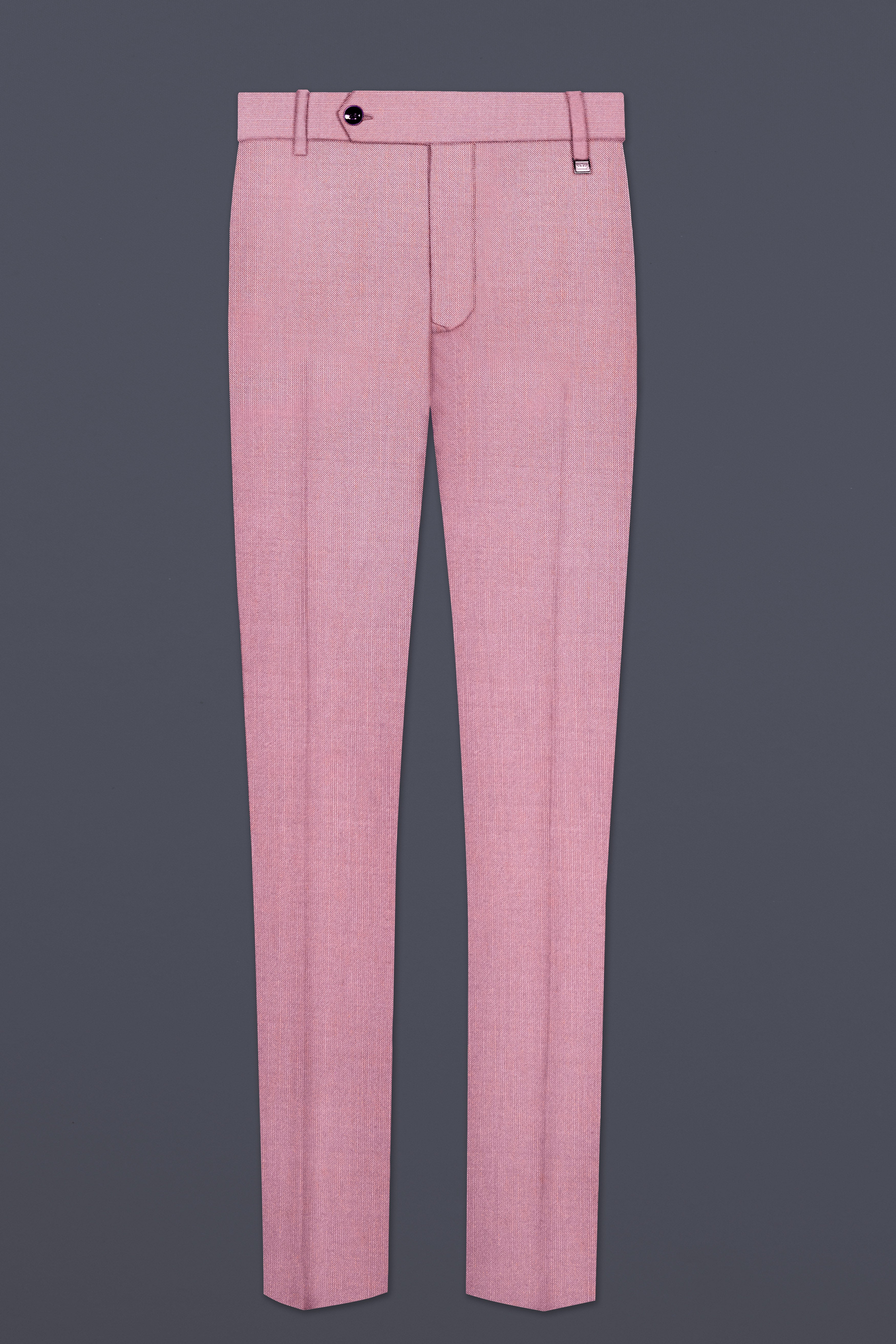 Viola Pink Solid Wool Rich Double Breasted Slight Stretch Suit