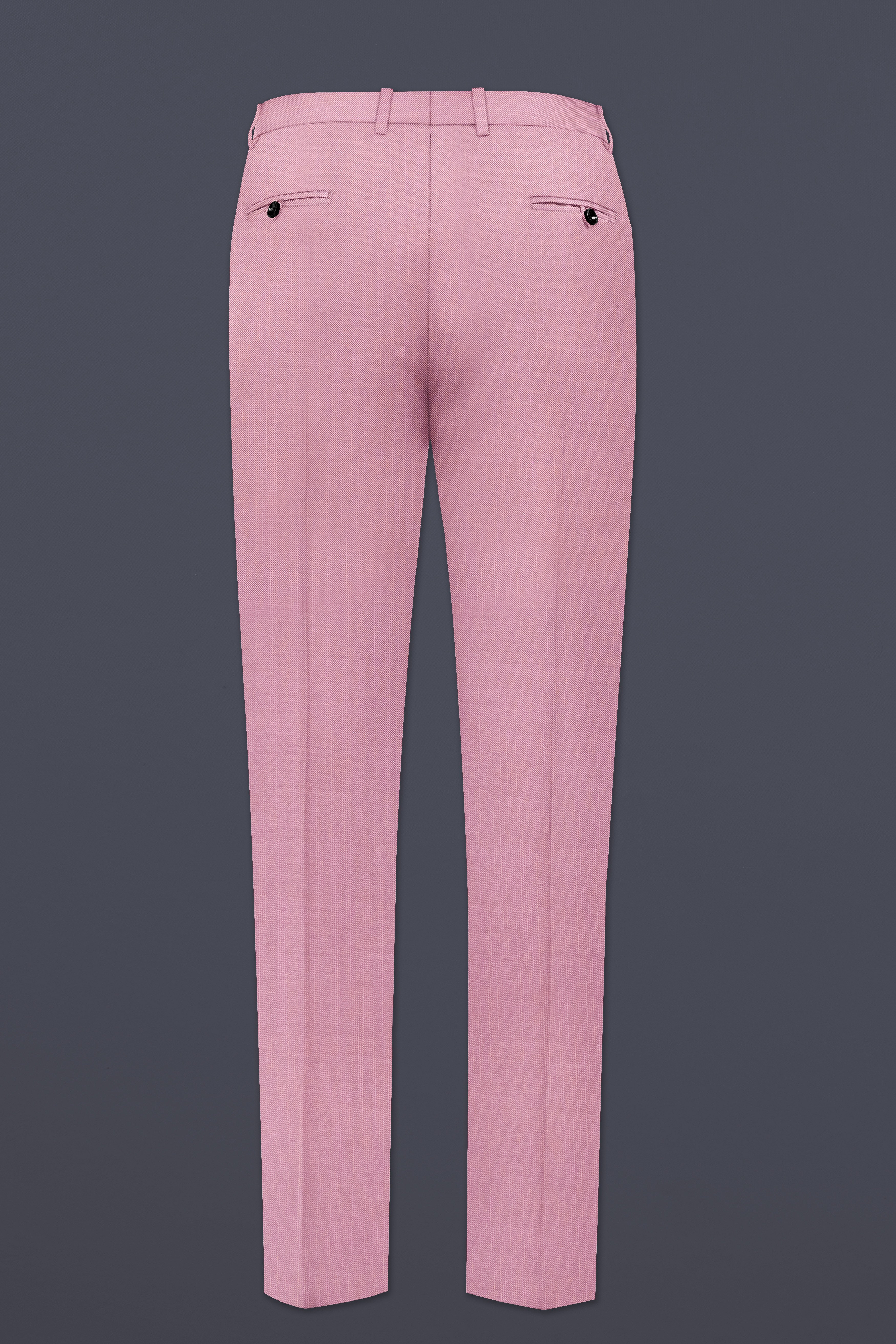 Viola Pink Solid Wool Rich Double Breasted Slight Stretch Suit
