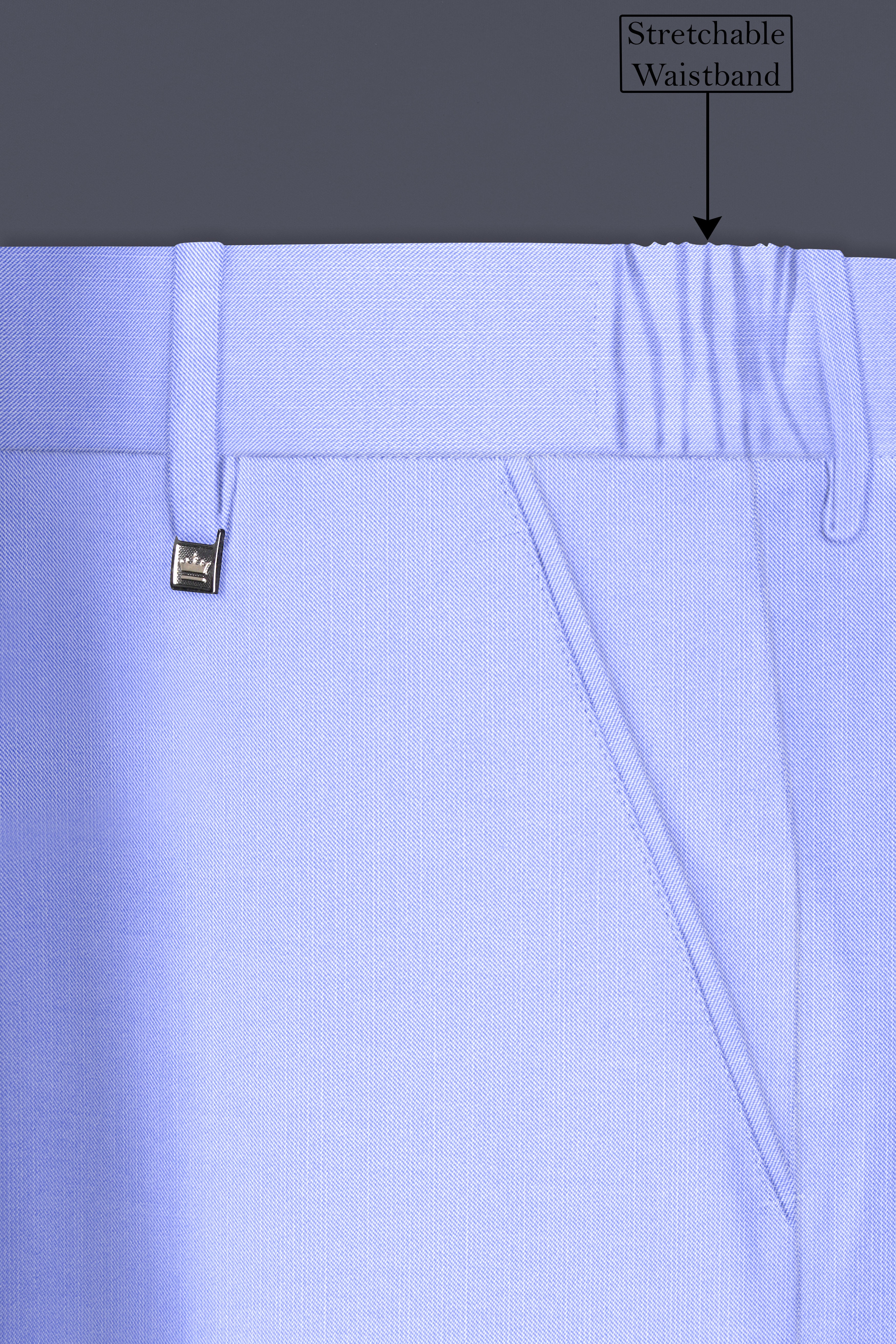 Periwinkle Blue Solid Wool Rich Single Breasted Stretchable traveler Suit