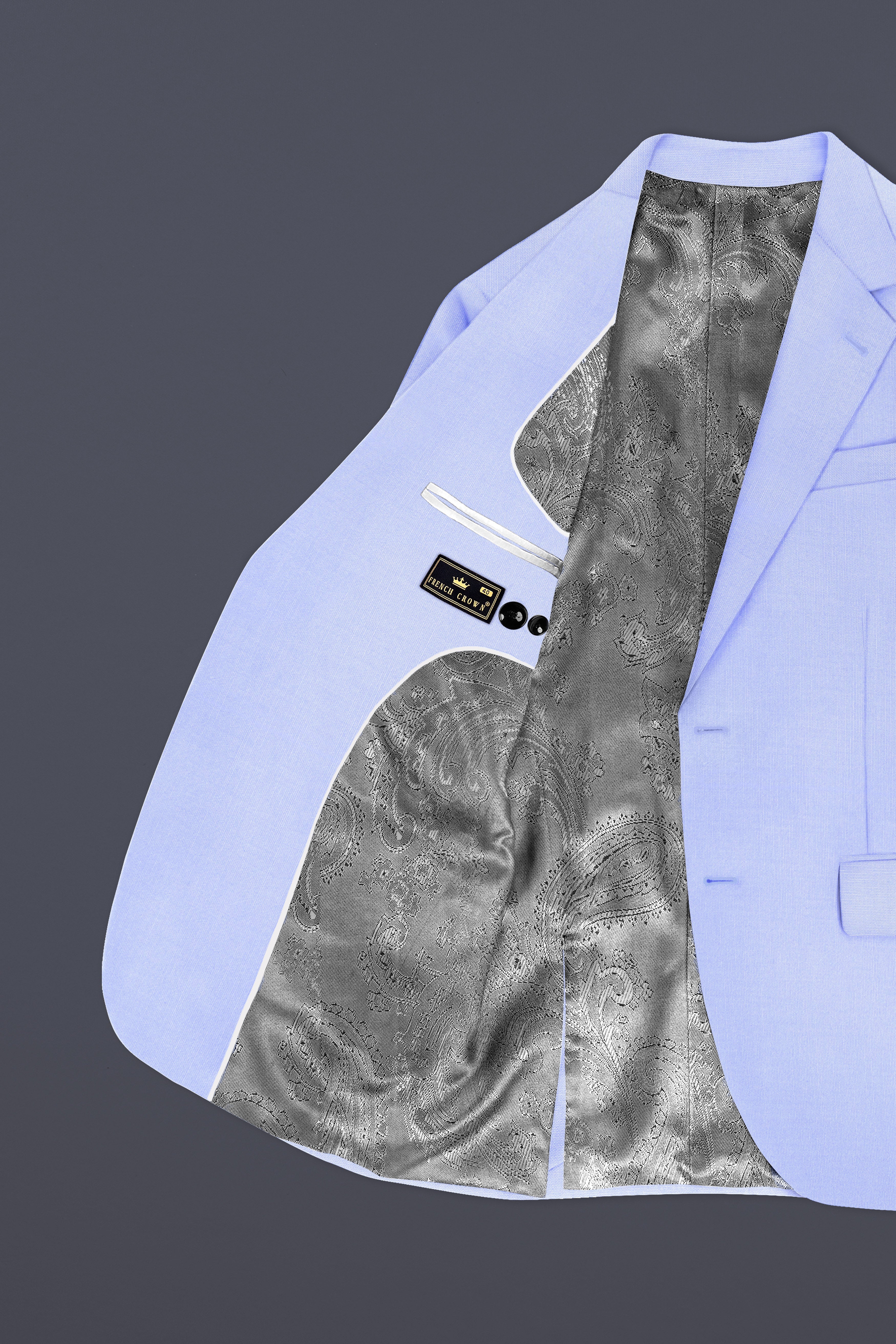 Periwinkle Blue Solid Wool Rich Single Breasted Stretchable traveler Suit
