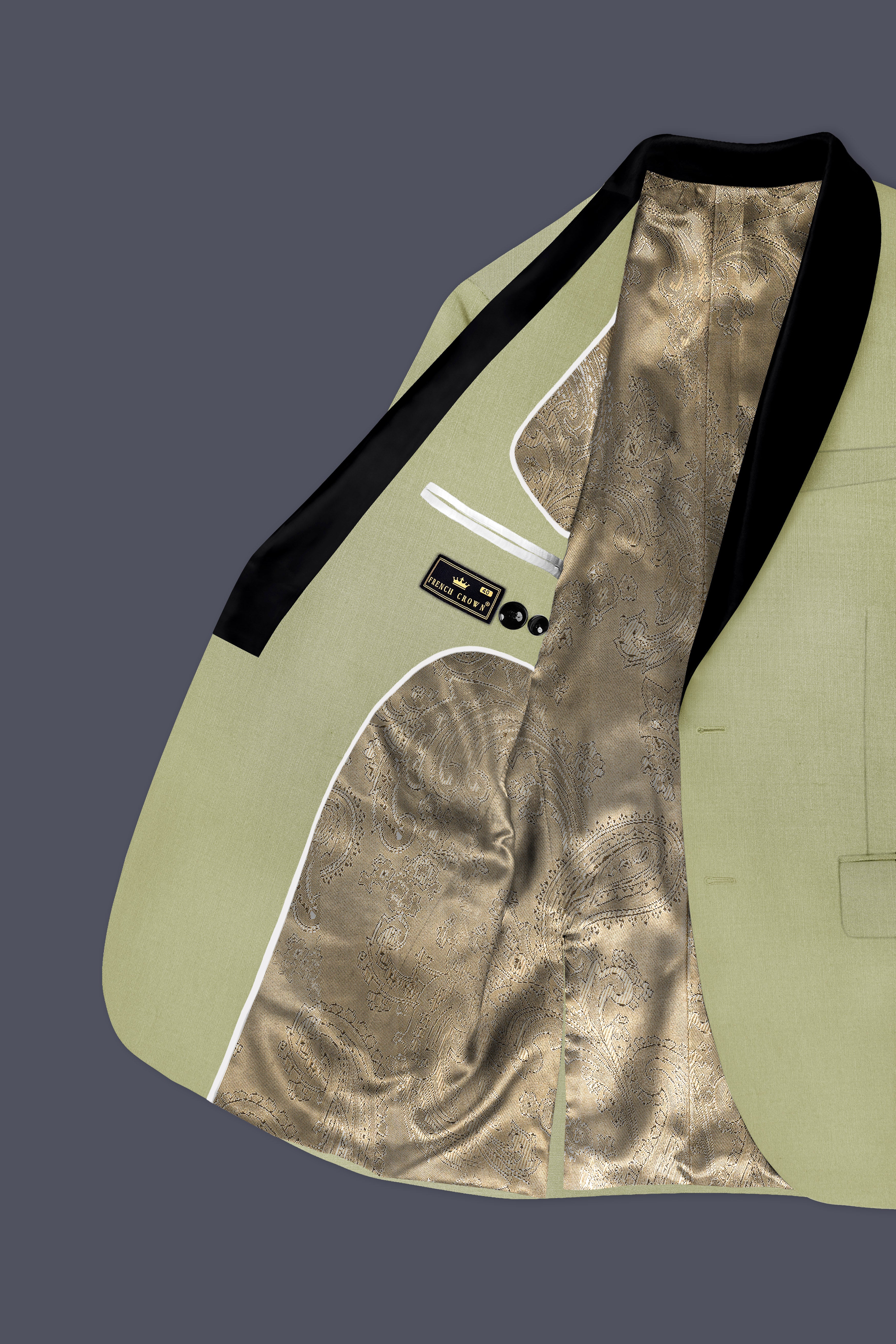 Marsh-Swamp Green Wool Rich Tuxedo Stretchable Traveler Suit