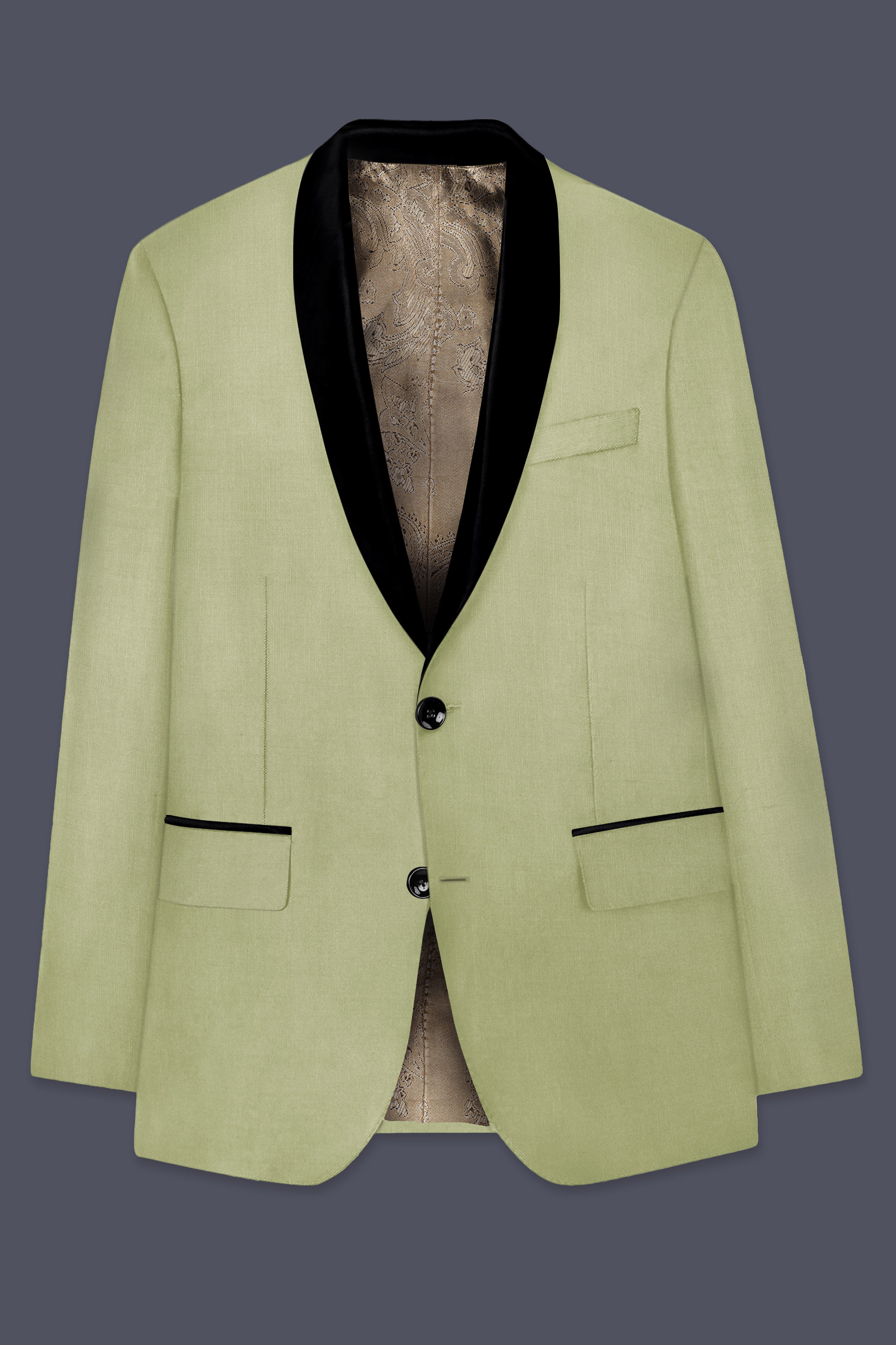 Marsh-Swamp Green Wool Rich Tuxedo Stretchable Traveler Suit
