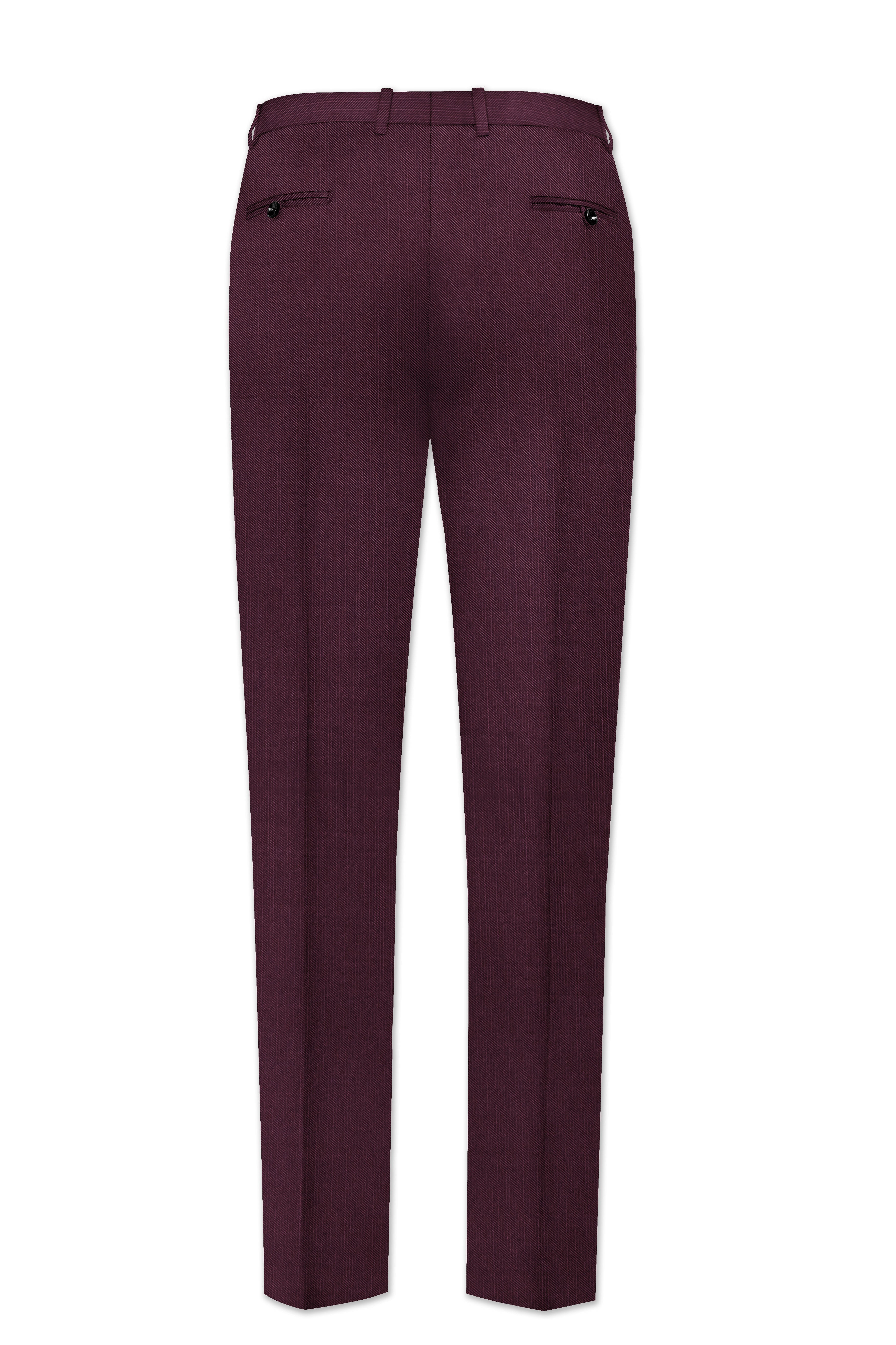 Merlot-Bistre Wine Maroon Wool Rich Tuxedo Slight Stretch Suit