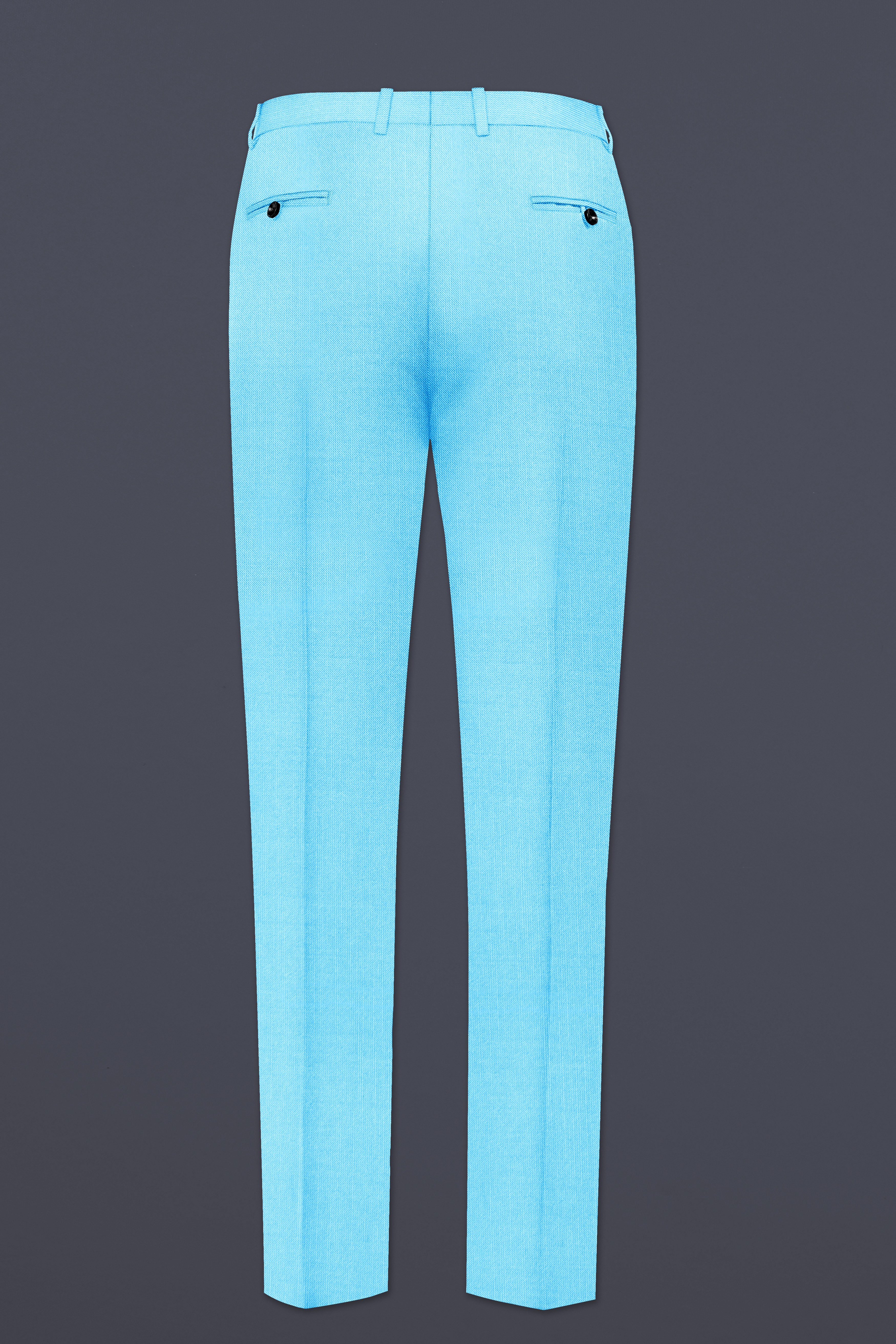 Iceland-Aquamarine Blue Wool Rich Tuxedo Stretchable Traveler Suit