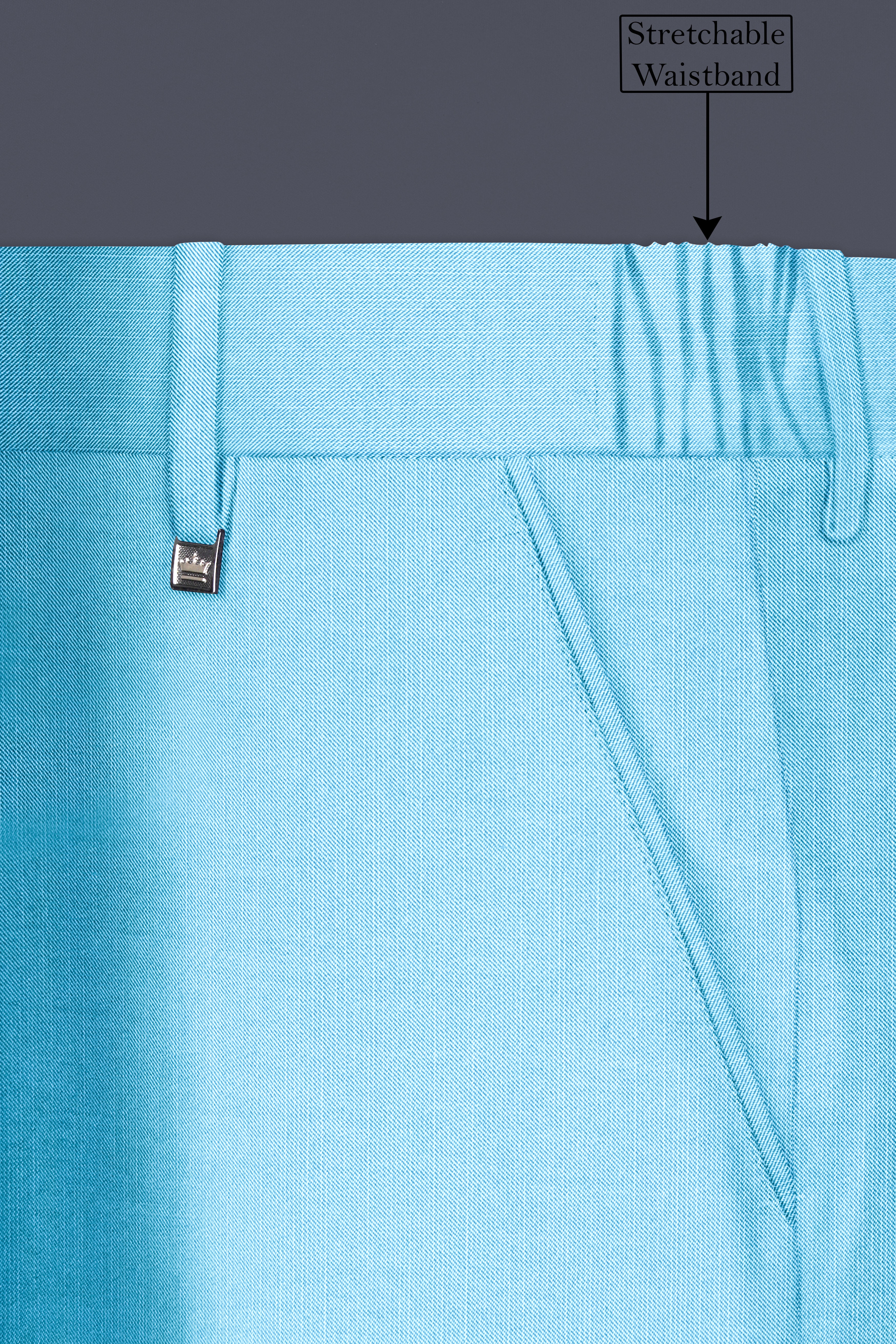 Iceland-Aquamarine Blue Wool Rich Tuxedo Stretchable Traveler Suit
