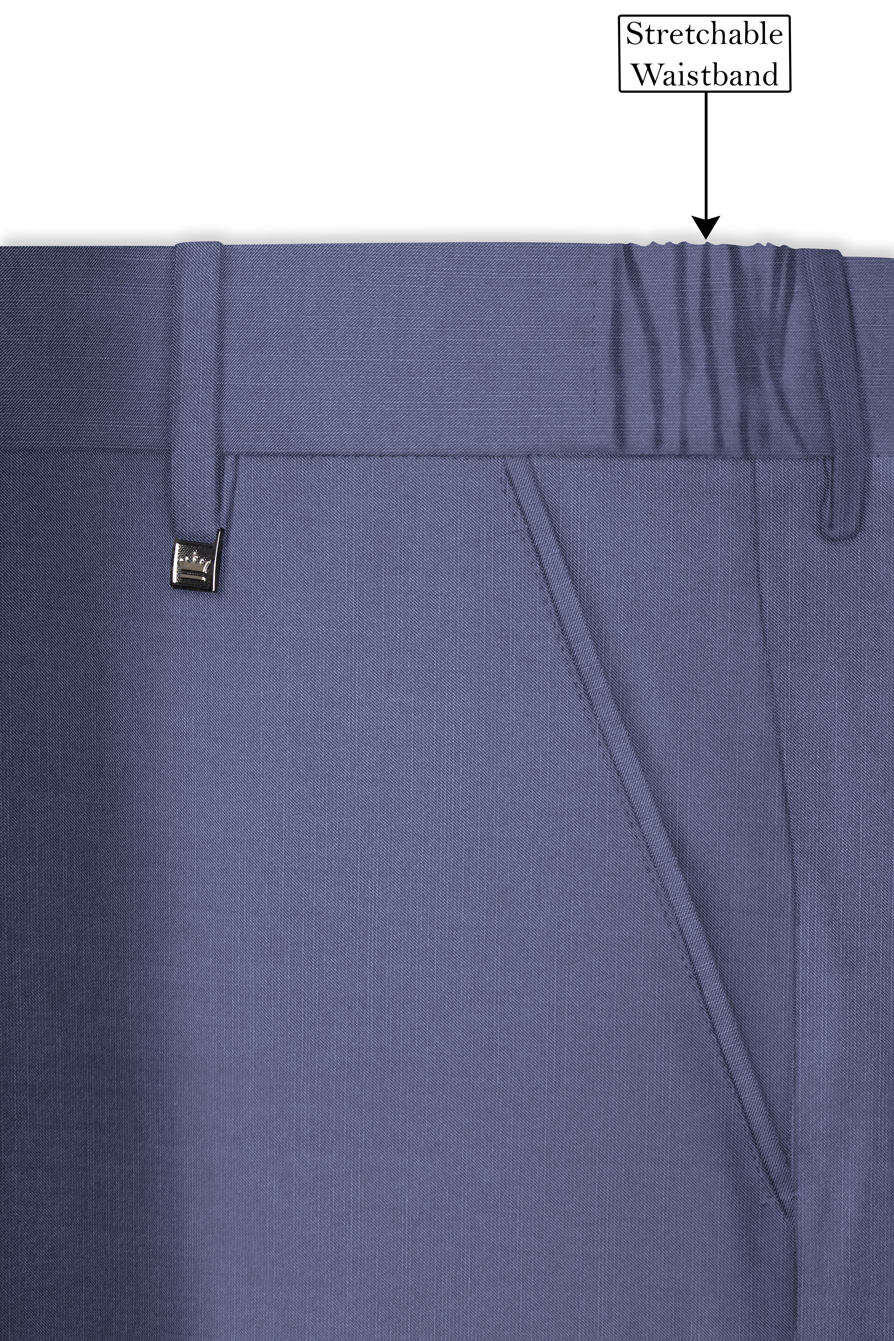Zenith-Comet Blue Wool Rich Tuxedo Stretchable Traveler Suit