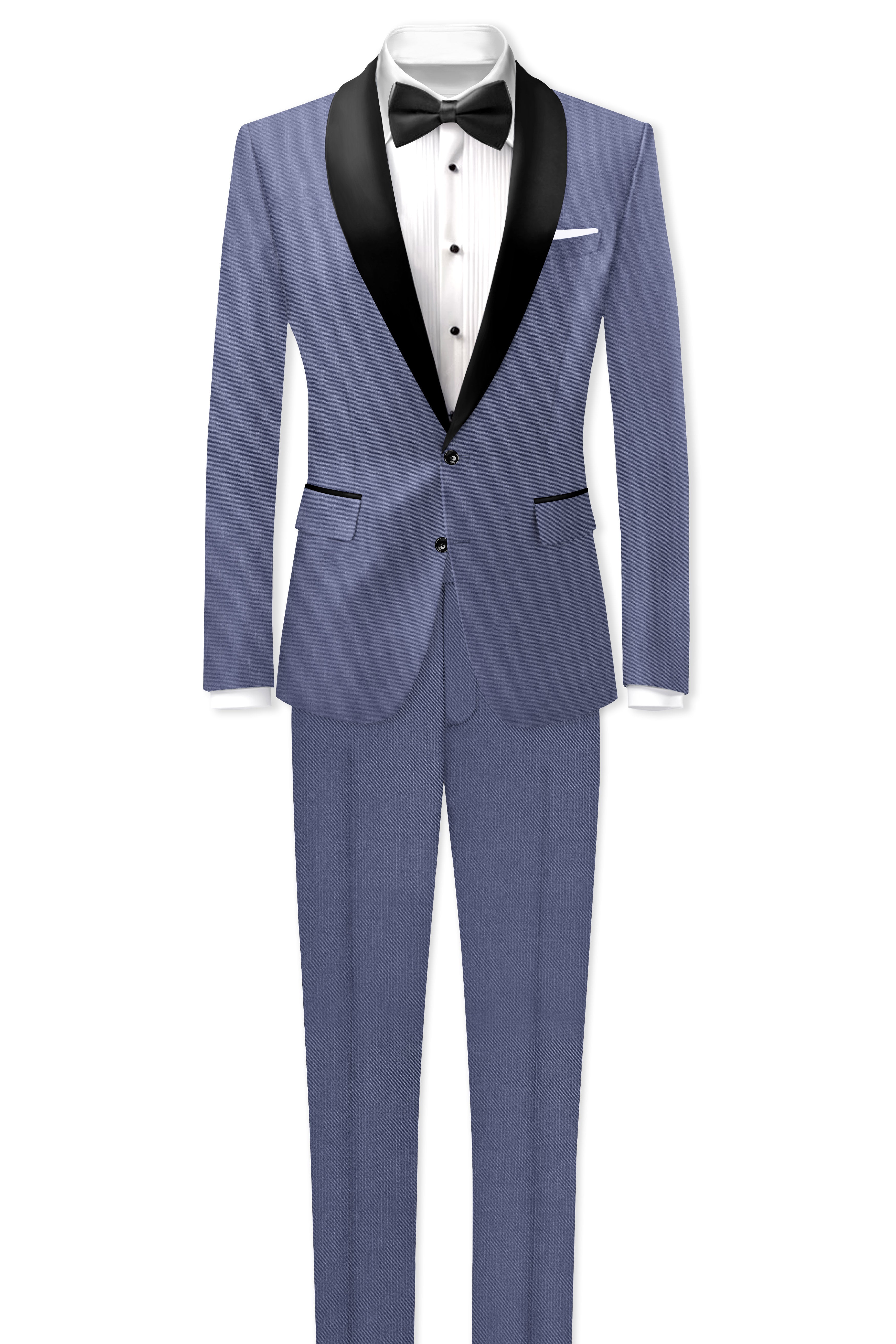 Zenith-Comet Blue Wool Rich Tuxedo Stretchable Traveler Suit