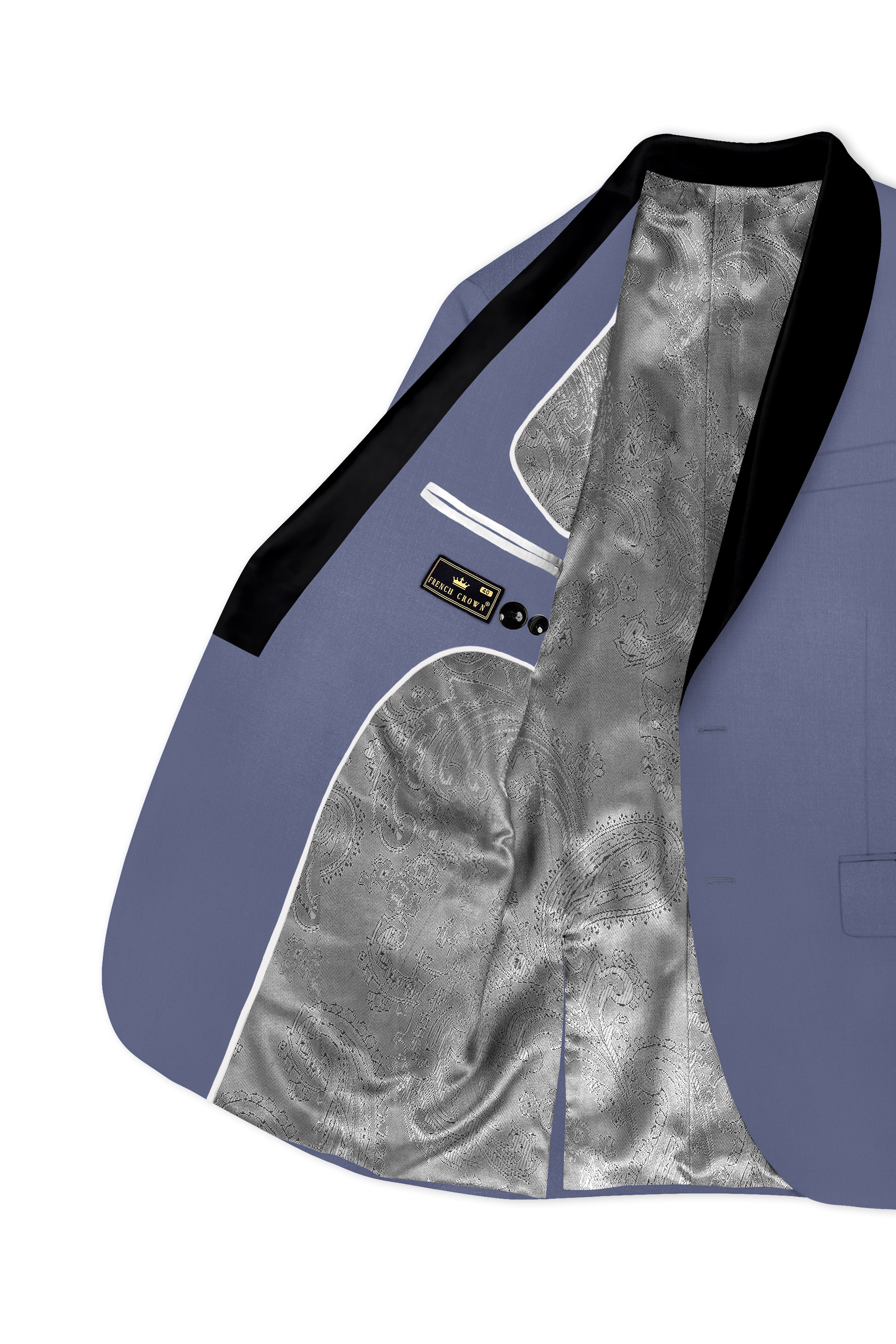 Zenith-Comet Blue Wool Rich Tuxedo Stretchable Traveler Suit