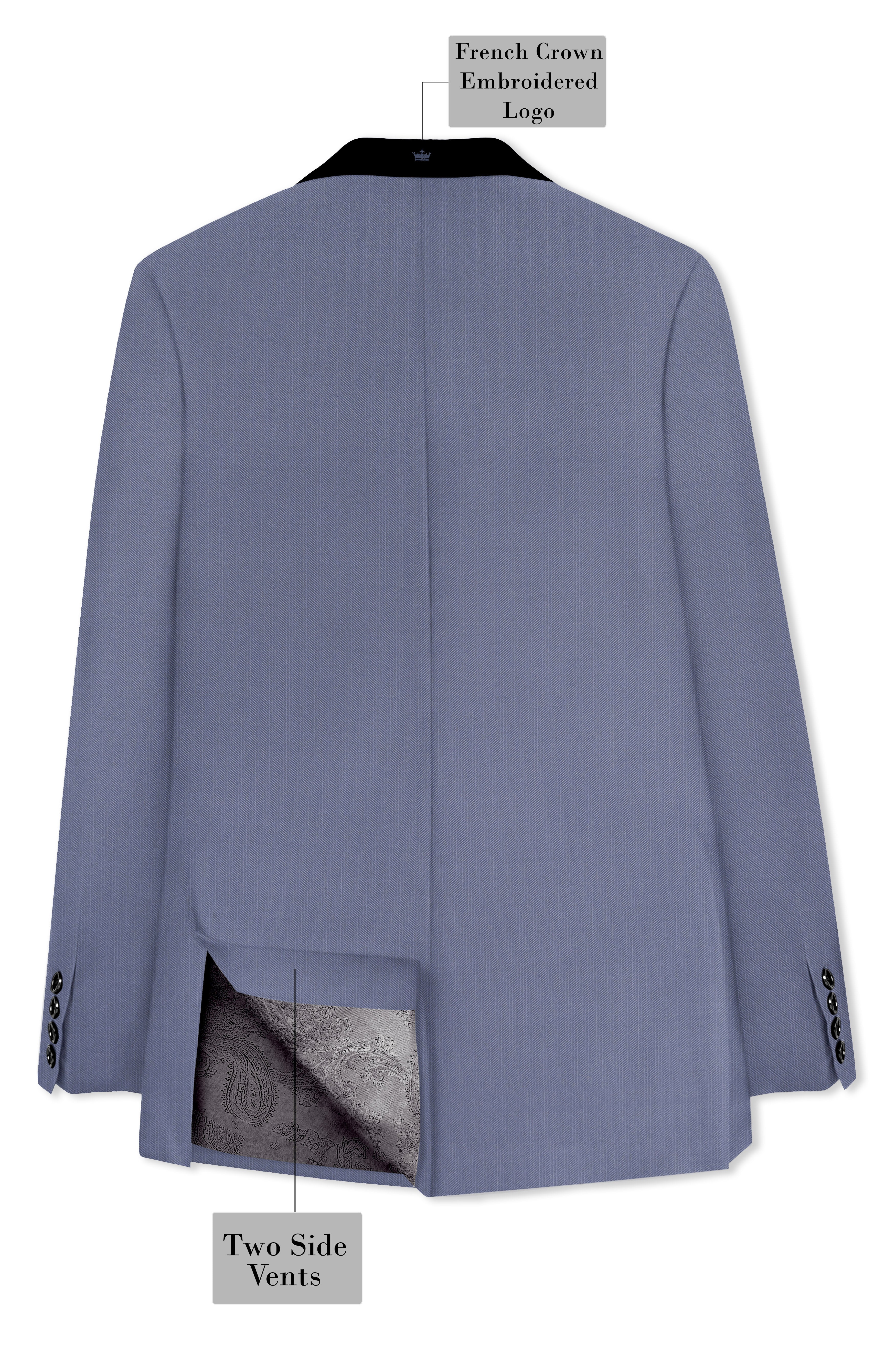 Zenith-Comet Blue Wool Rich Tuxedo Stretchable Traveler Suit