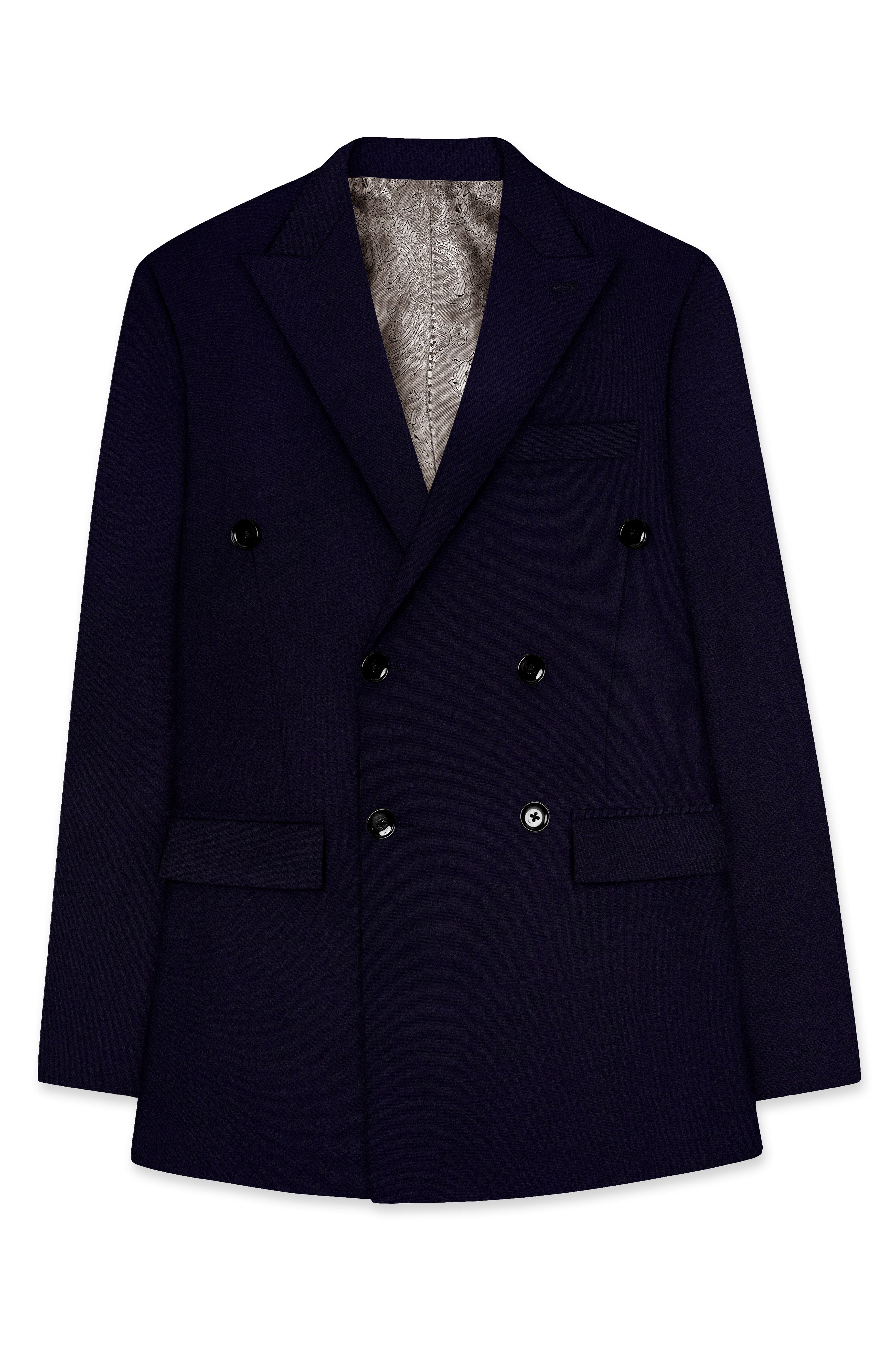 Vistaro-Korean Blue (The Best Blue We Have) Wool Rich Double Breasted Stretchable traveler Suit