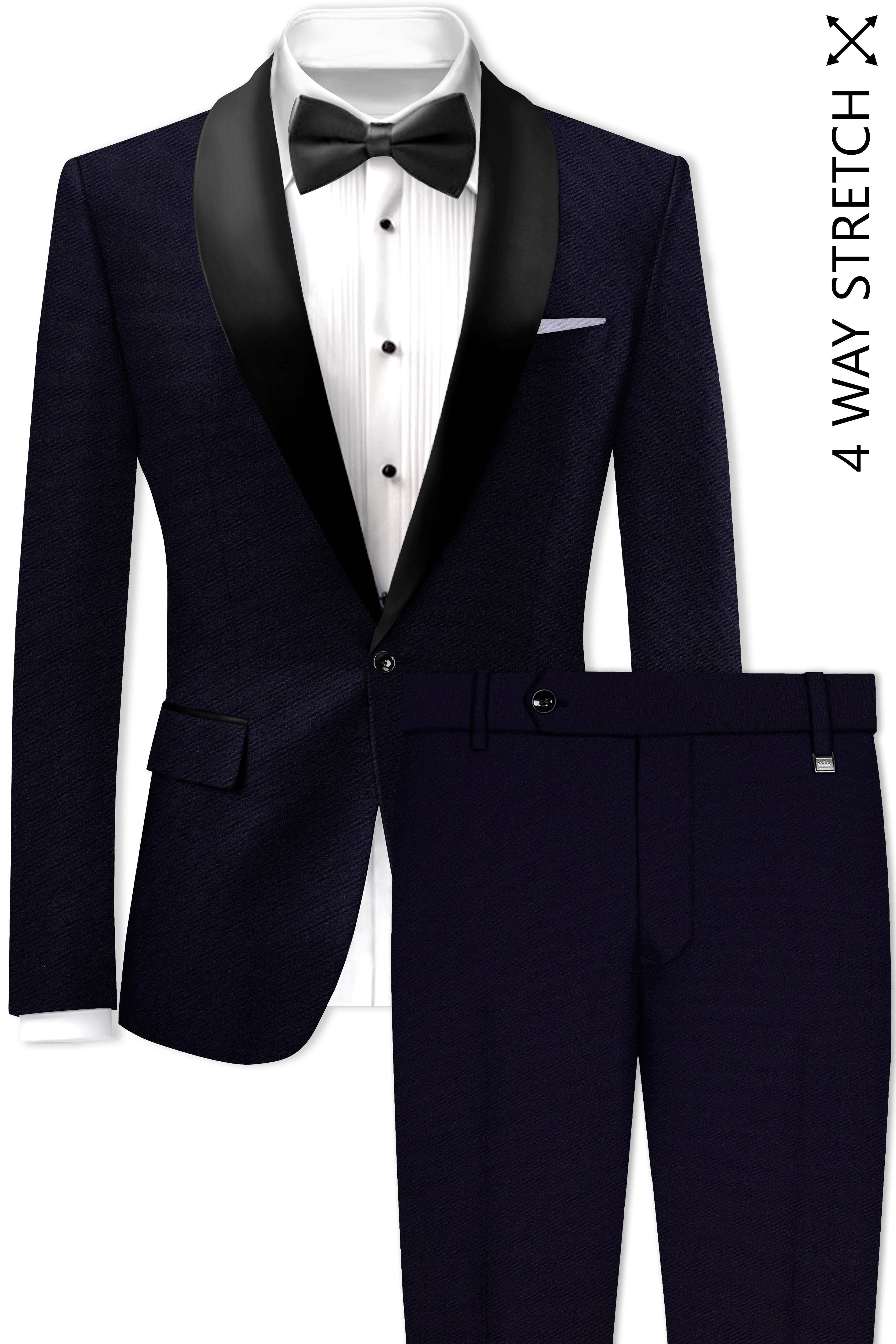 Vistaro-Korean Blue (The Best Blue We Have) 4-Way Stretch Wrinkle-Free Wool Rich Tuxedo Slight Stretch Suit