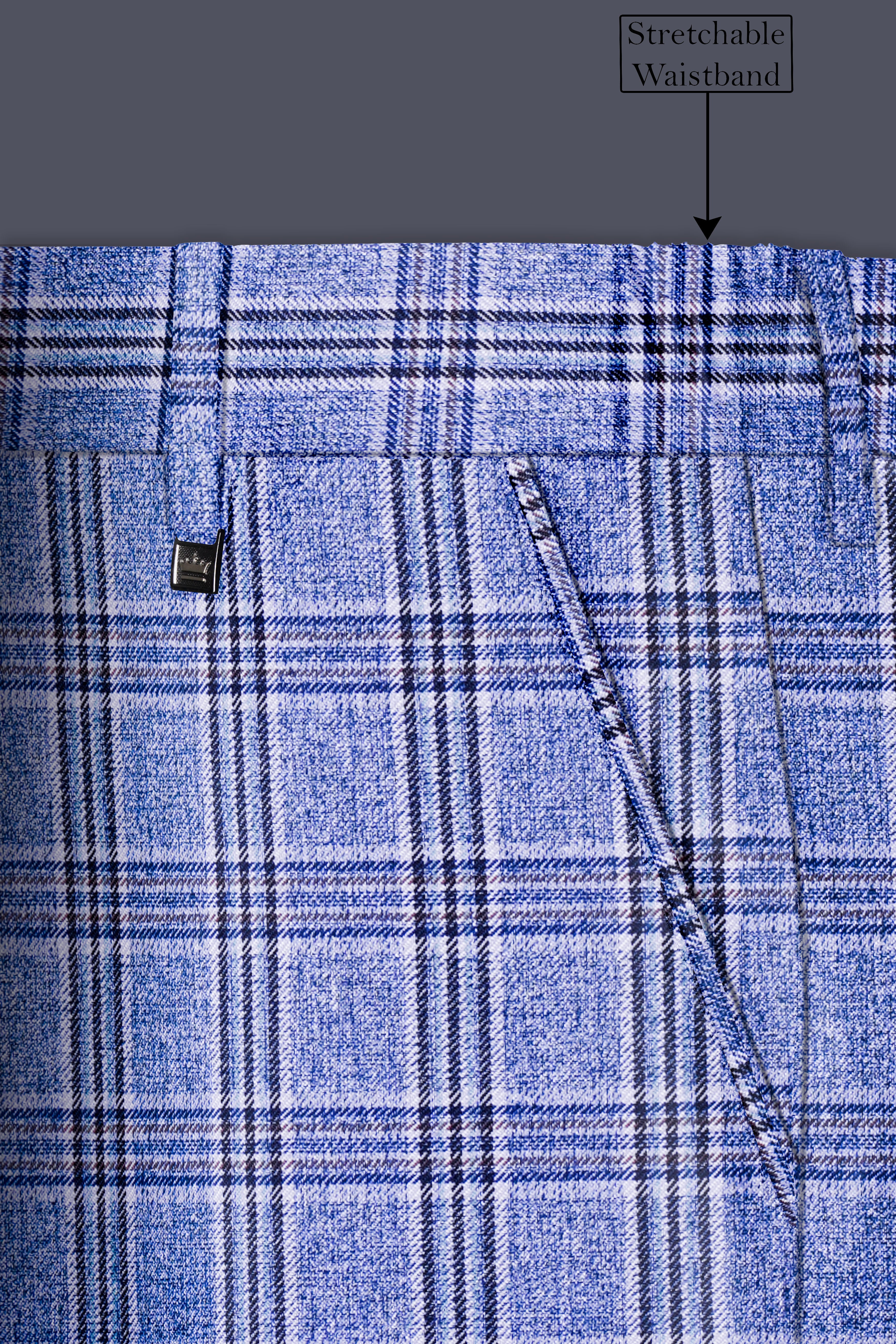Ceriste-Bayoux Blue Plaid Wool Rich Single Breasted Suit