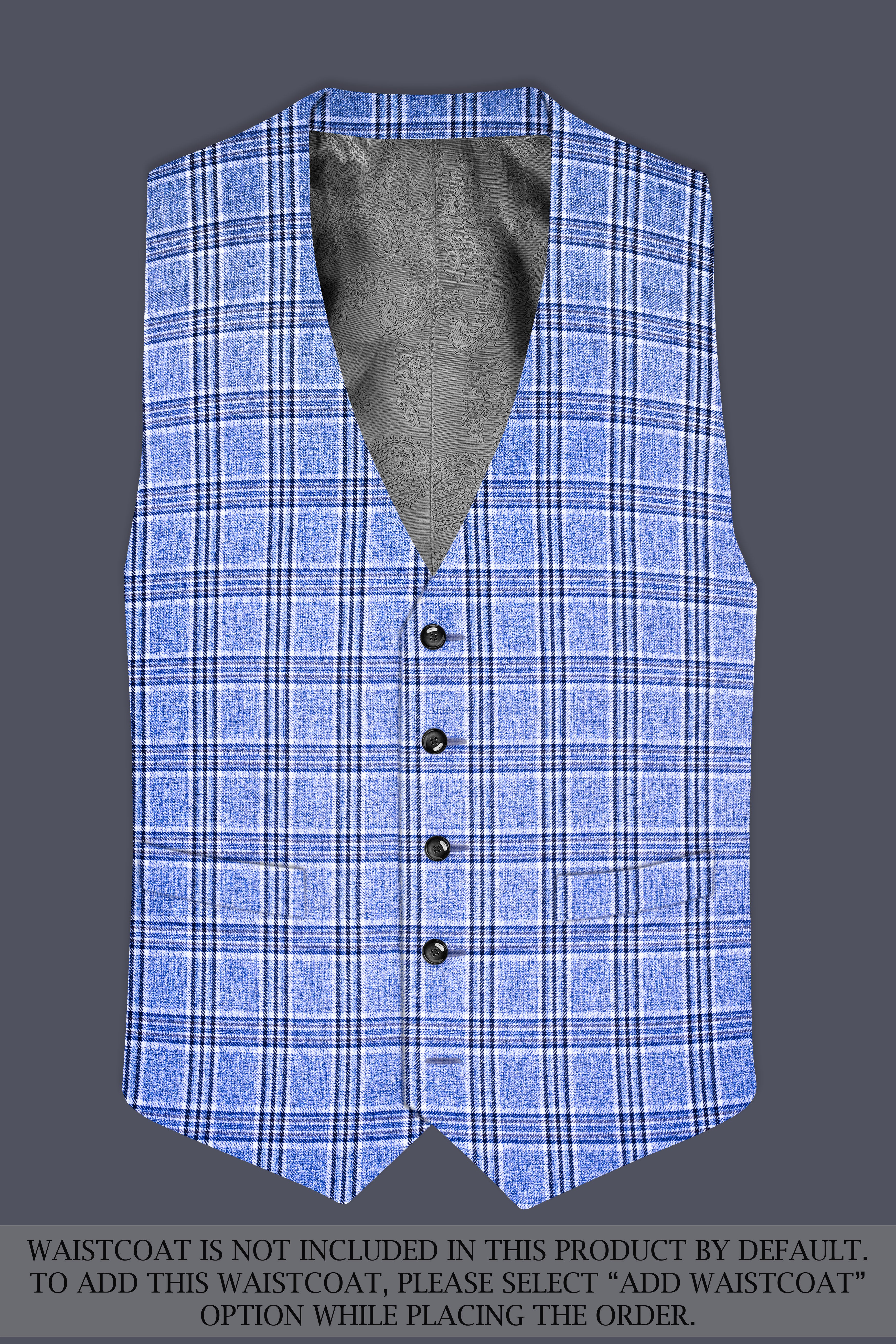 Ceriste-Bayoux Blue Plaid Wool Rich Single Breasted Suit