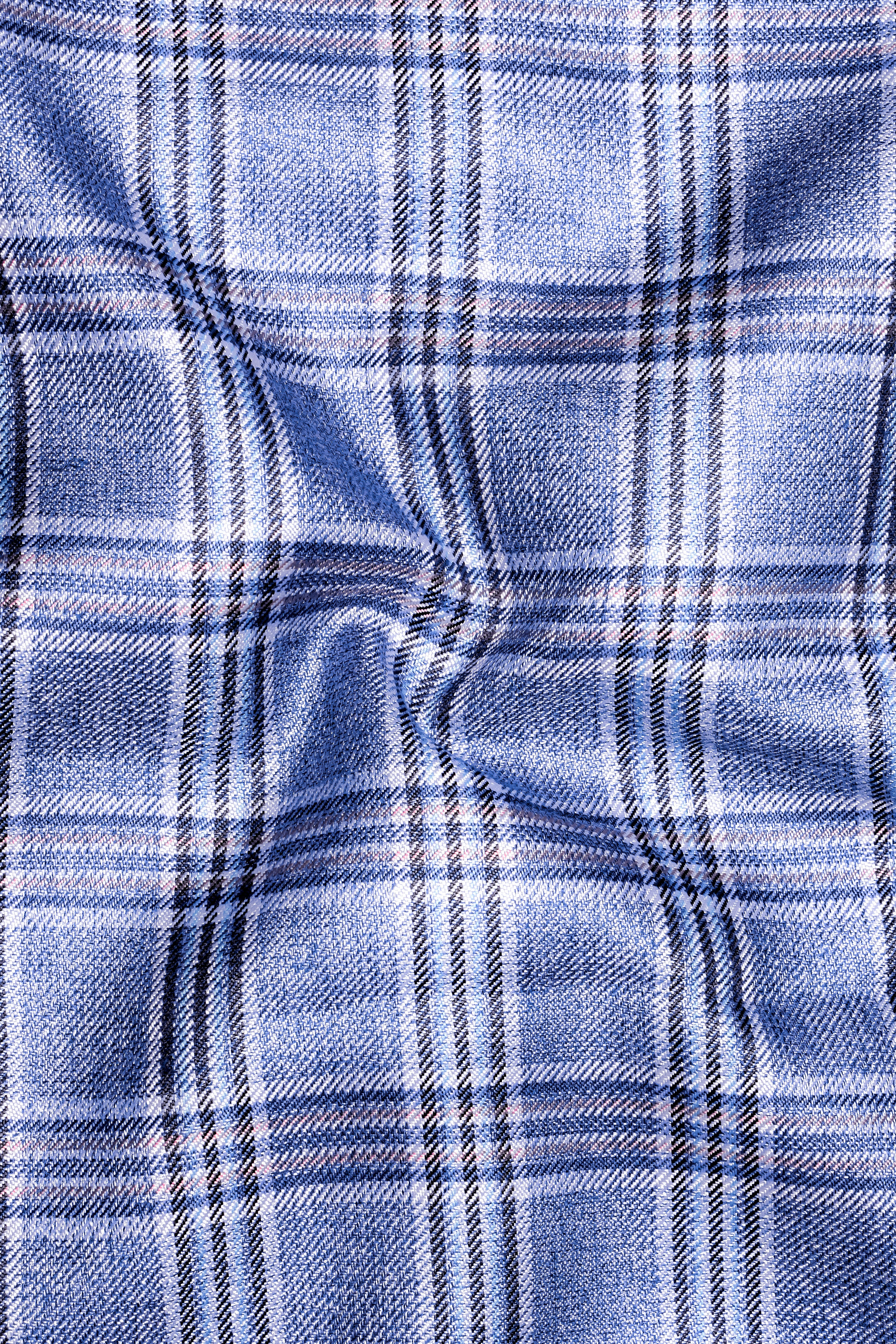 Ceriste-Bayoux Blue Plaid Wool Rich Single Breasted Suit