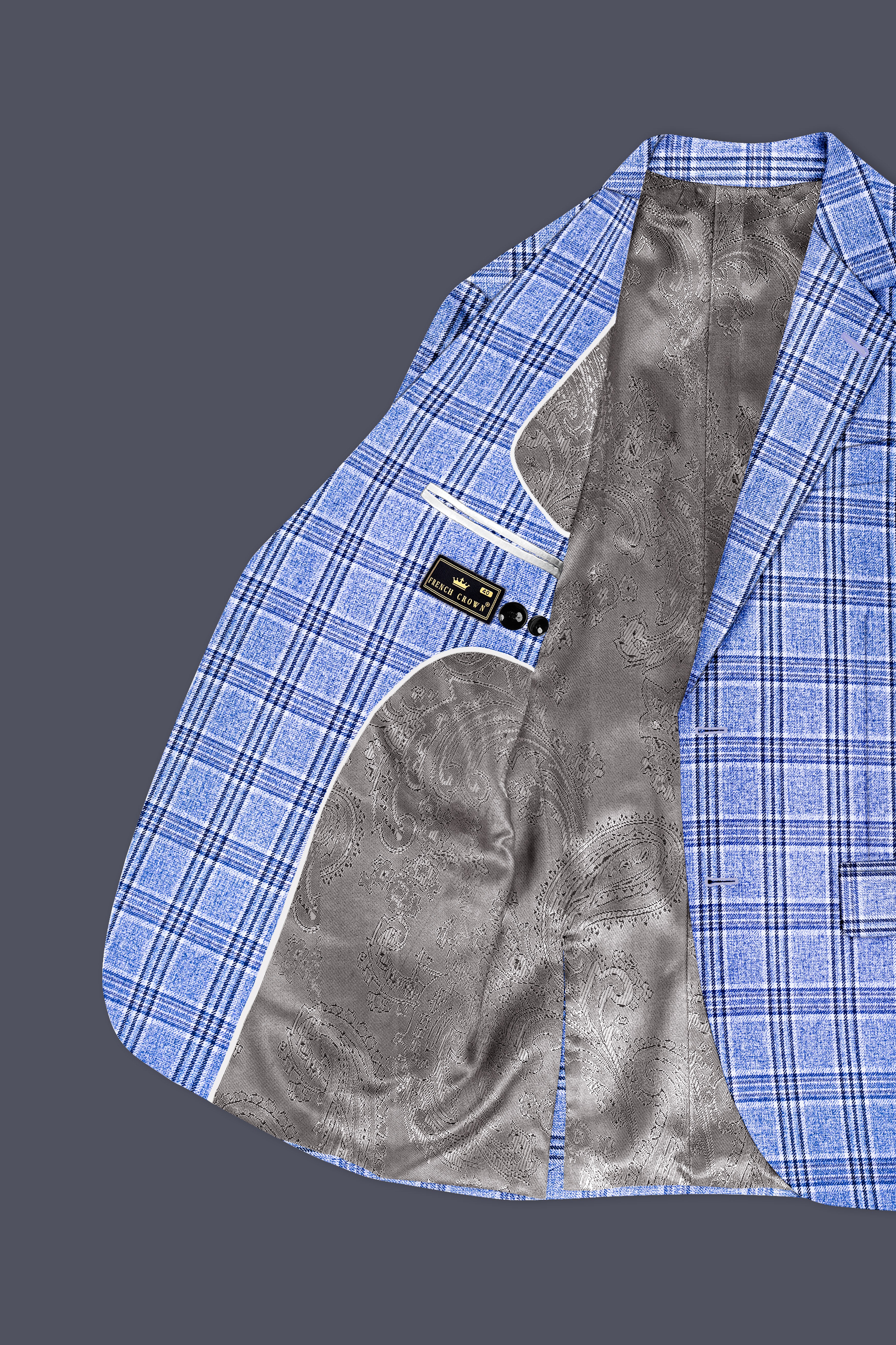 Ceriste-Bayoux Blue Plaid Wool Rich Single Breasted Suit