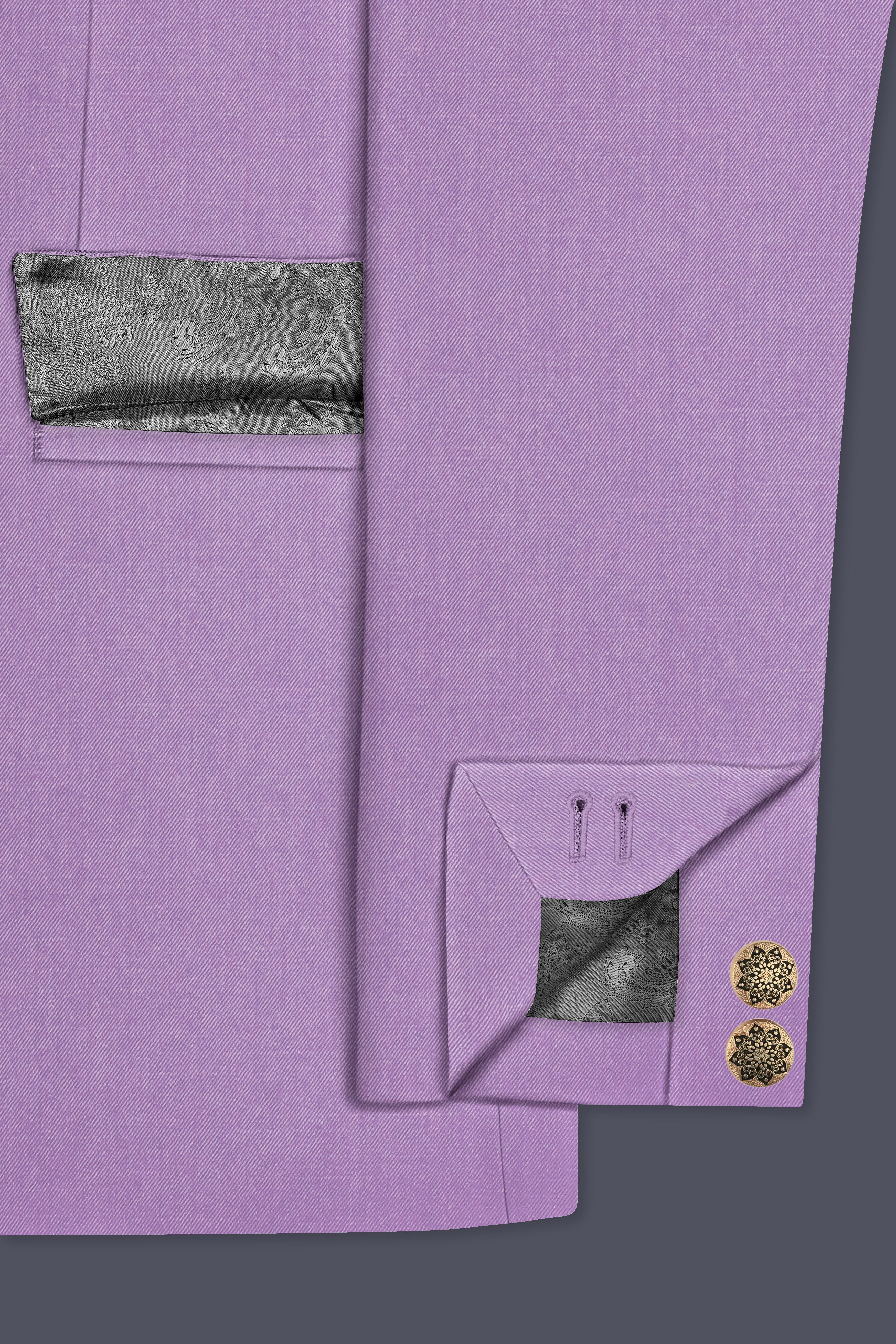 Roylen-Mountbatten Purple Wool Rich Bandhgala Stretchable Traveler Suit