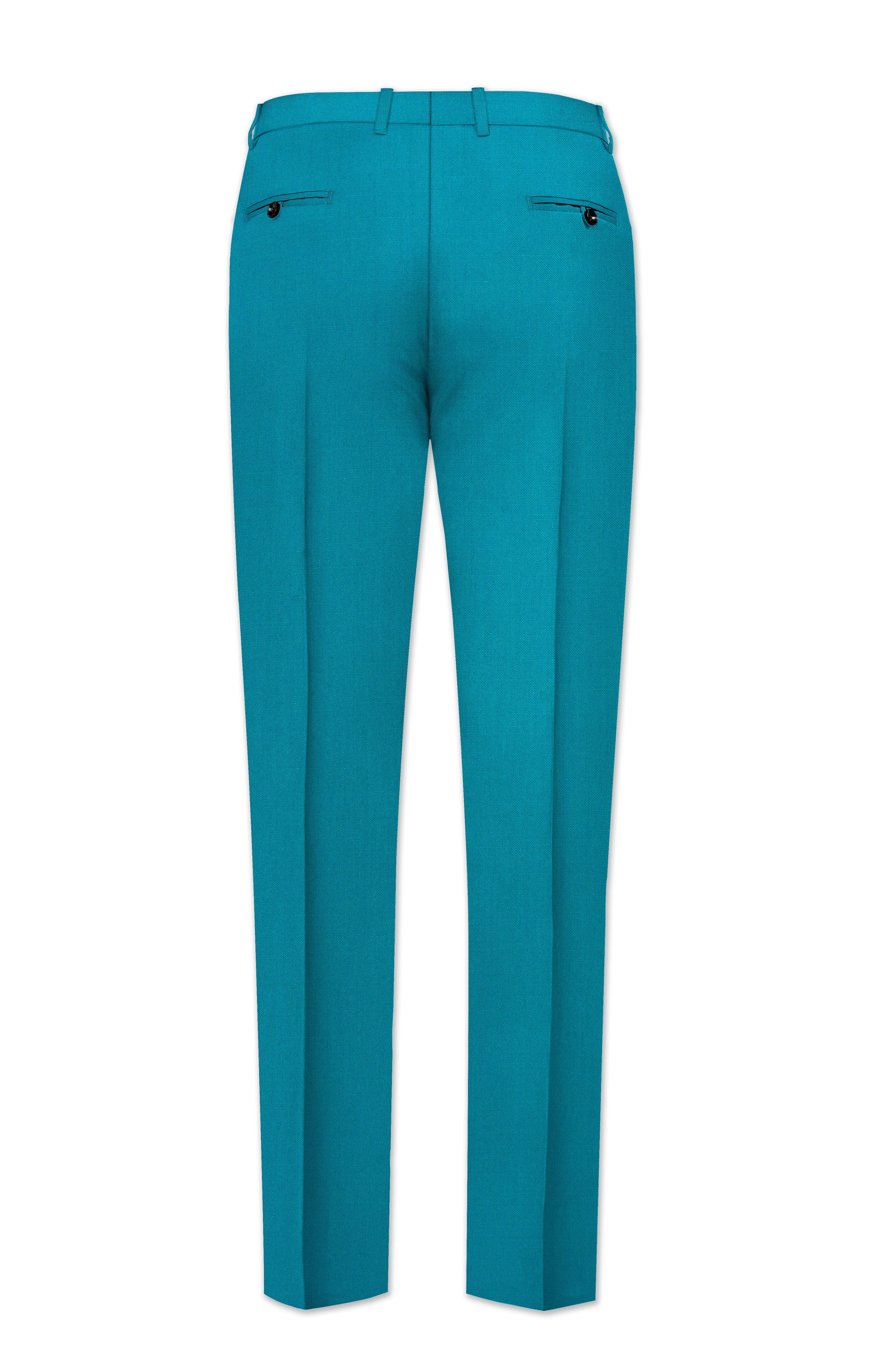 Zephirsurfie Green Wool Rich Tuxedo Stretchable Traveler Suit