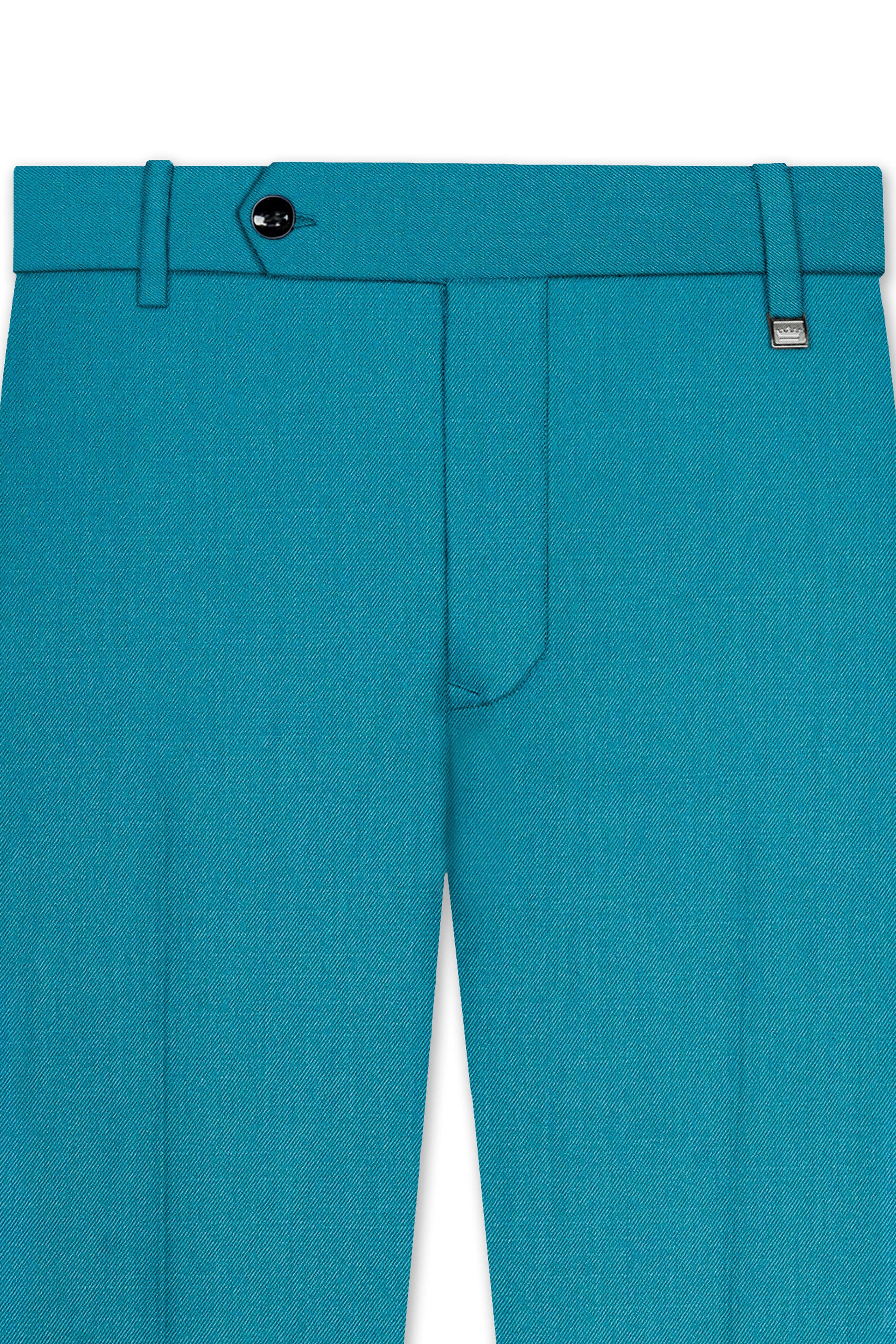 Zephir-Surfie Green Wool Rich Peak Lapel Tuxedo Stretchable Traveler Suit