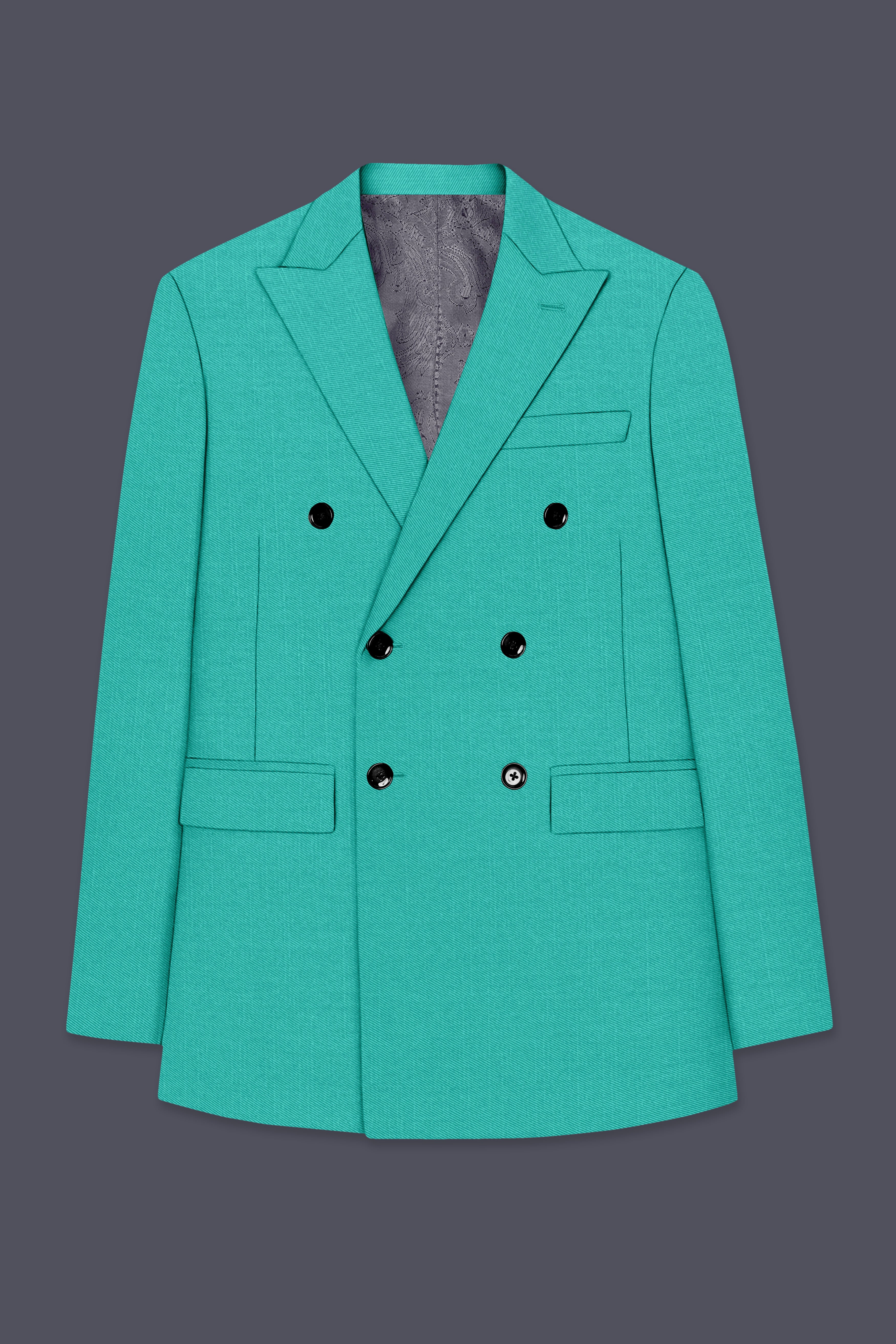 Aegir-Viking Blue Wool Rich Double Breasted Slight Stretch Suit