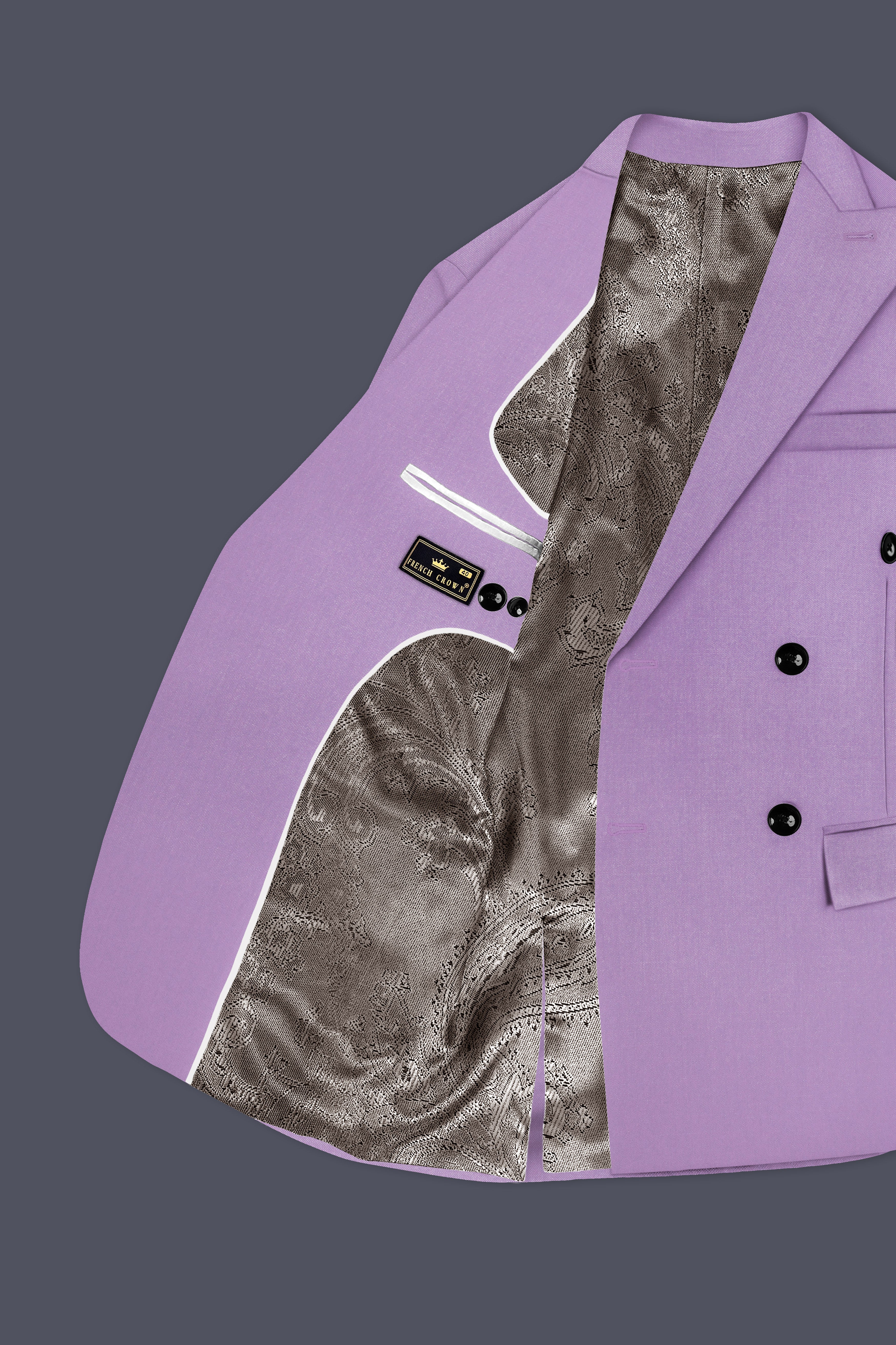 Roylen-Mountbatten Purple Wool Rich Double Breasted Slight Stretch Suit