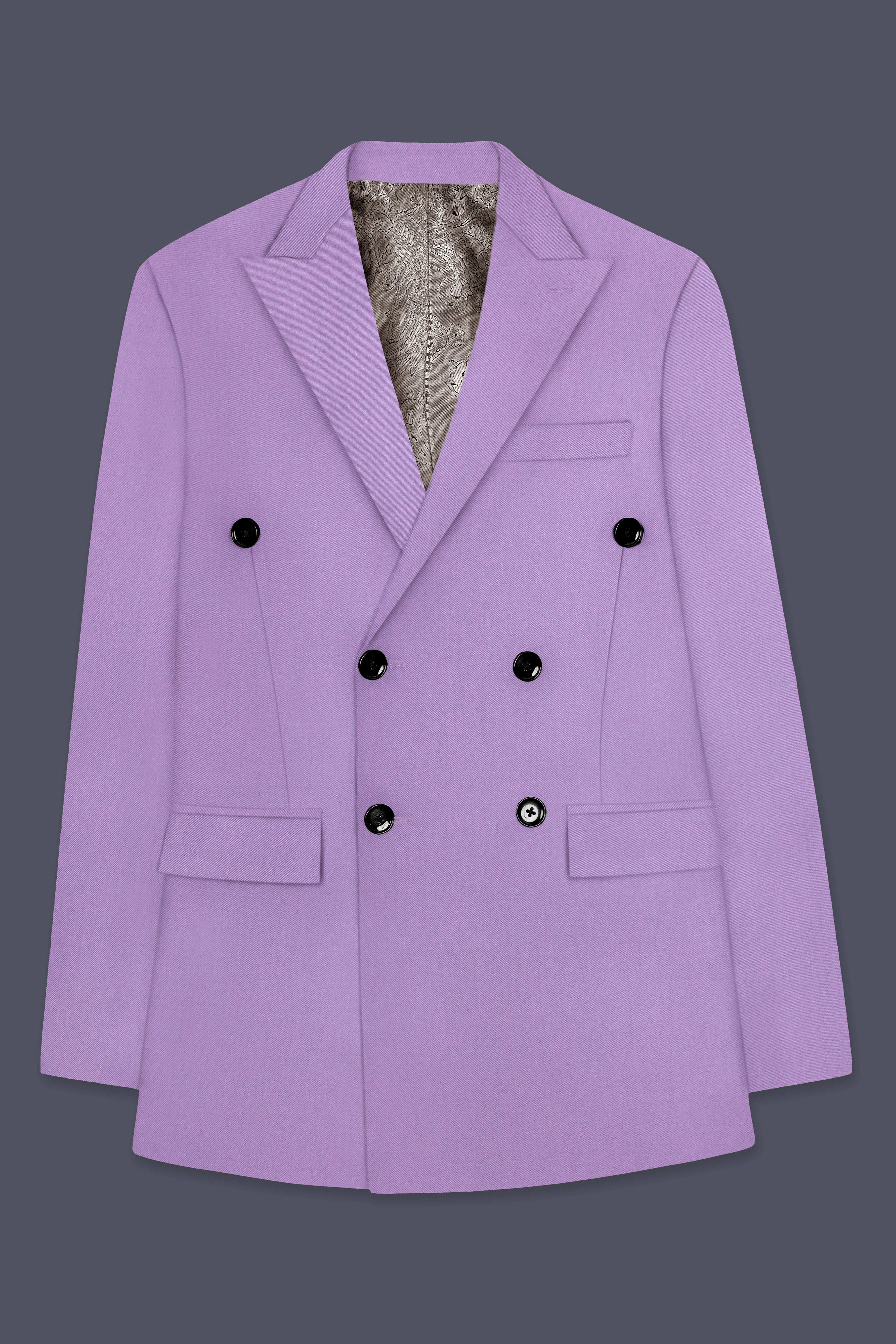 Roylen-Mountbatten Purple Wool Rich Double Breasted Slight Stretch Suit