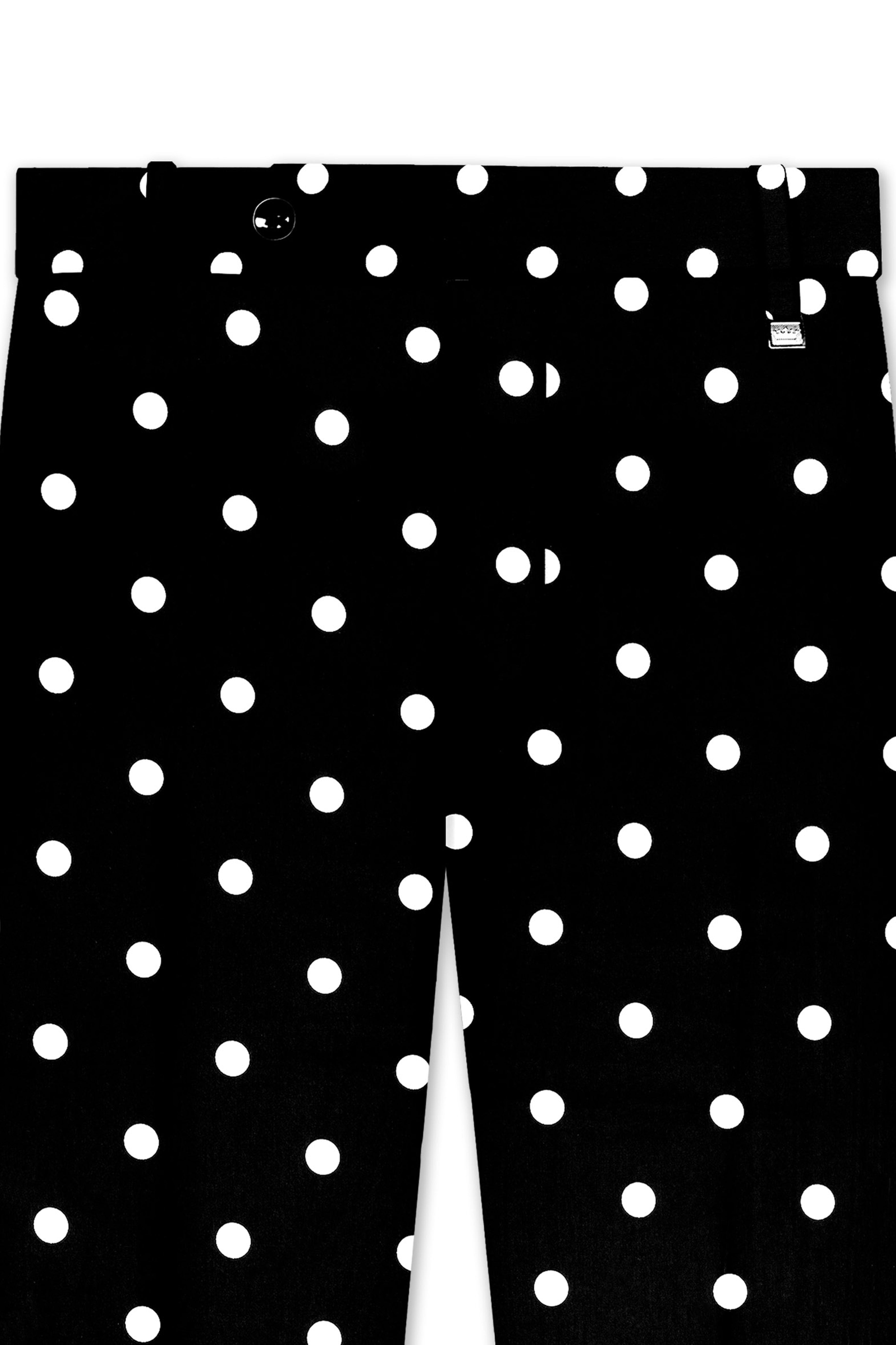 Noirdot-Jade Black Polka Dots Printed Premium Cotton Tuxedo Suit