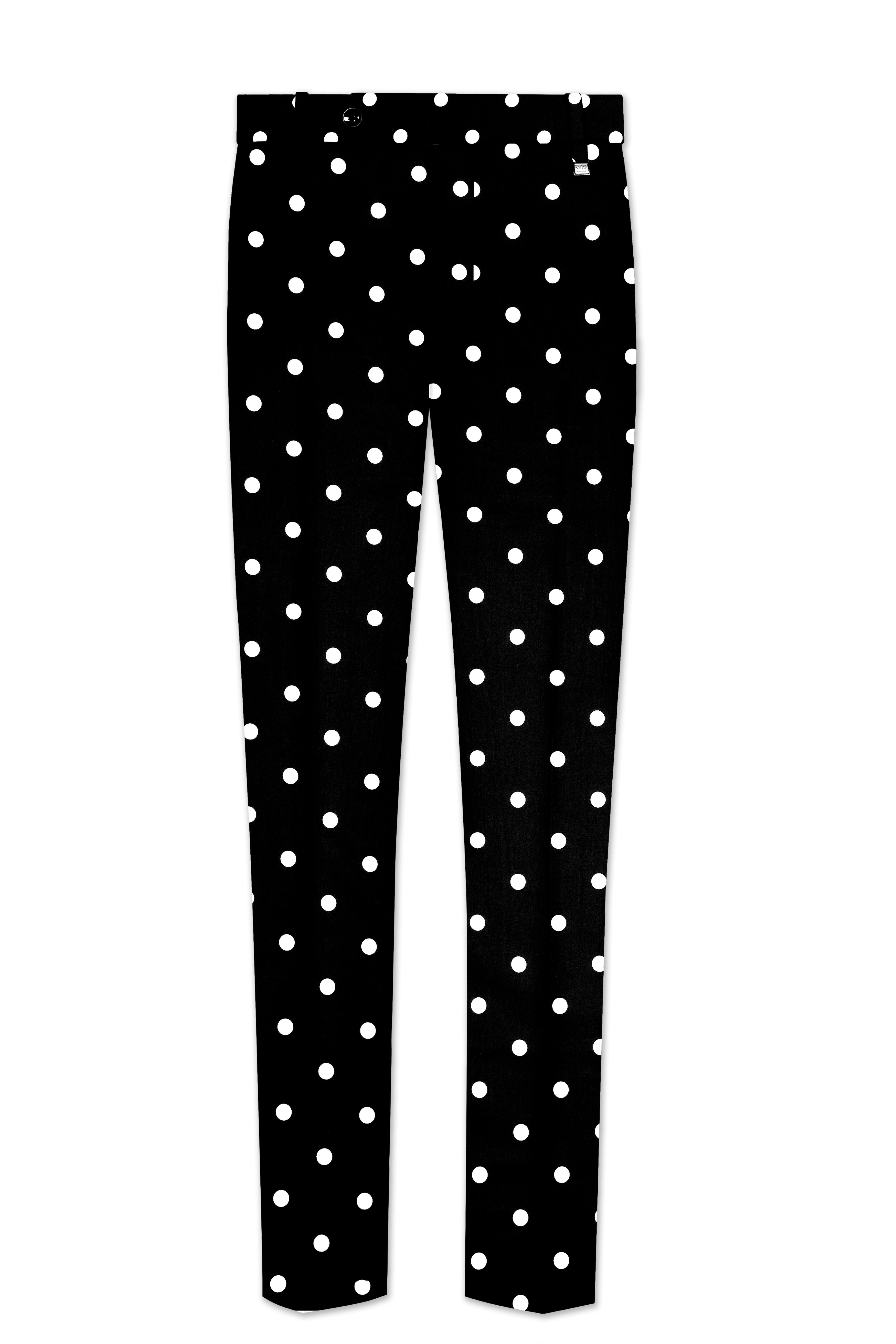 Noirdot-Jade Black Polka Dotted Printed Premium Cotton Tuxedo Suit