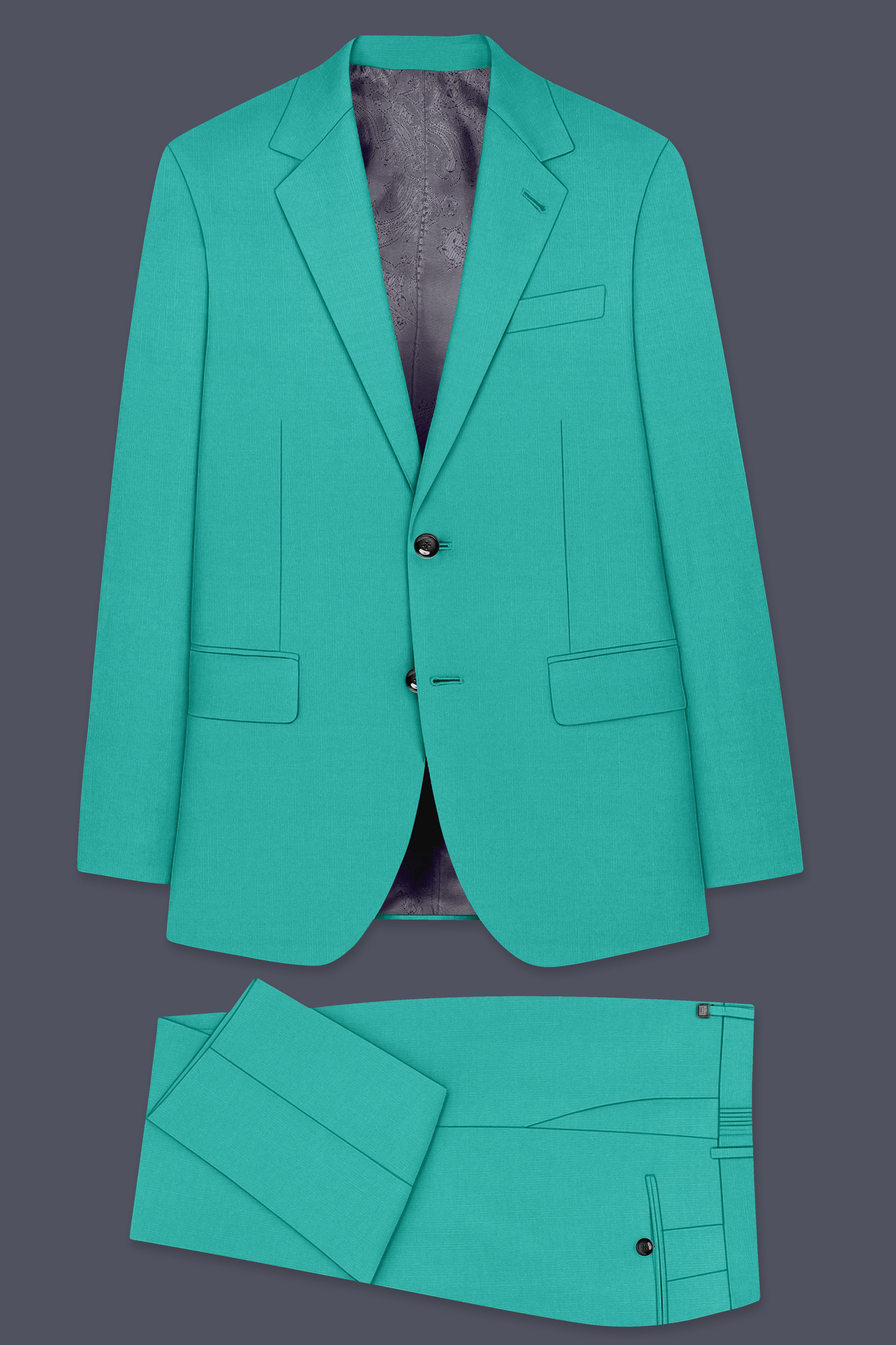 Aegir-Viking Blue Wool Rich Single Breasted Slight Stretch Suit