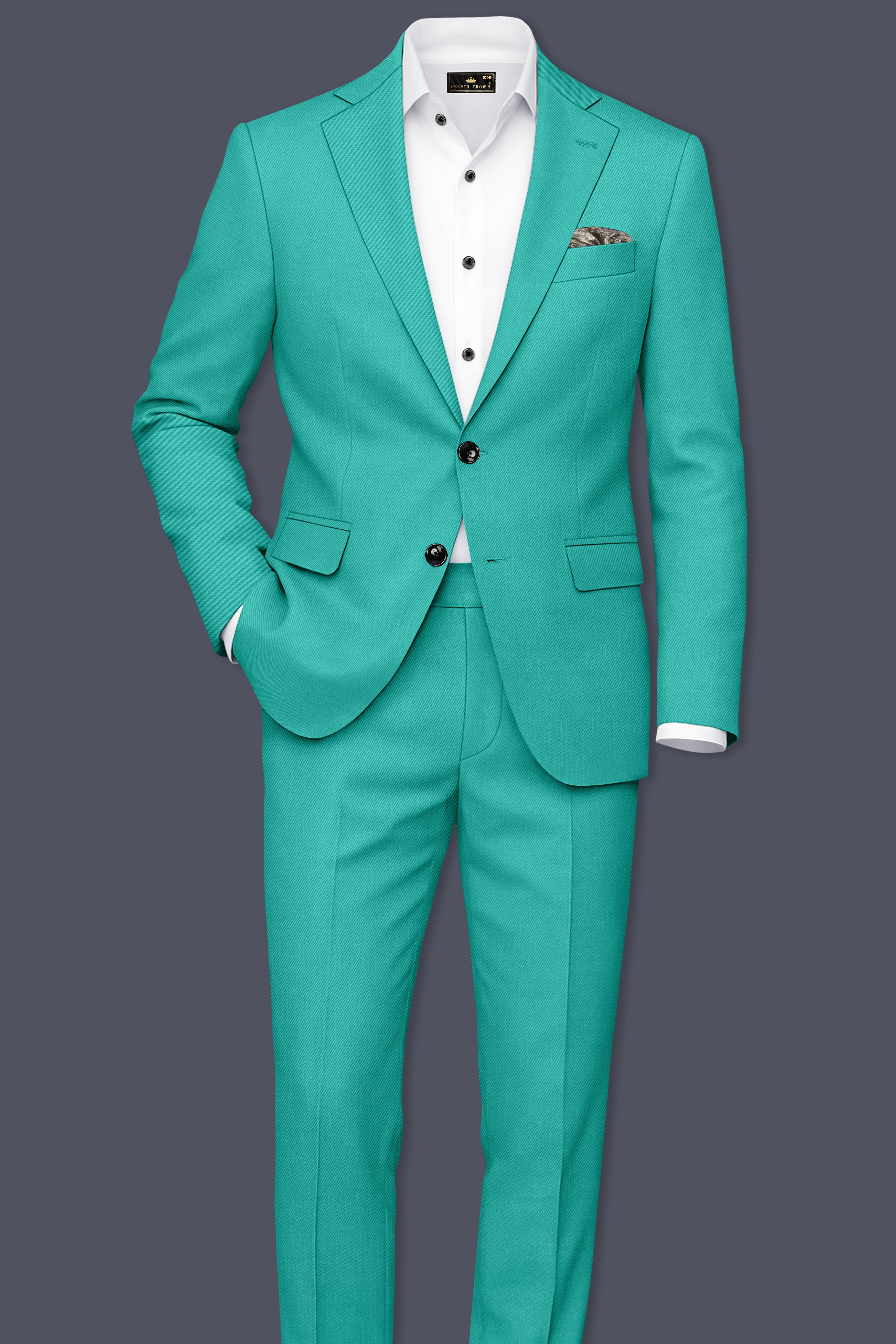 Aegir-Viking Blue Wool Rich Single Breasted Slight Stretch Suit