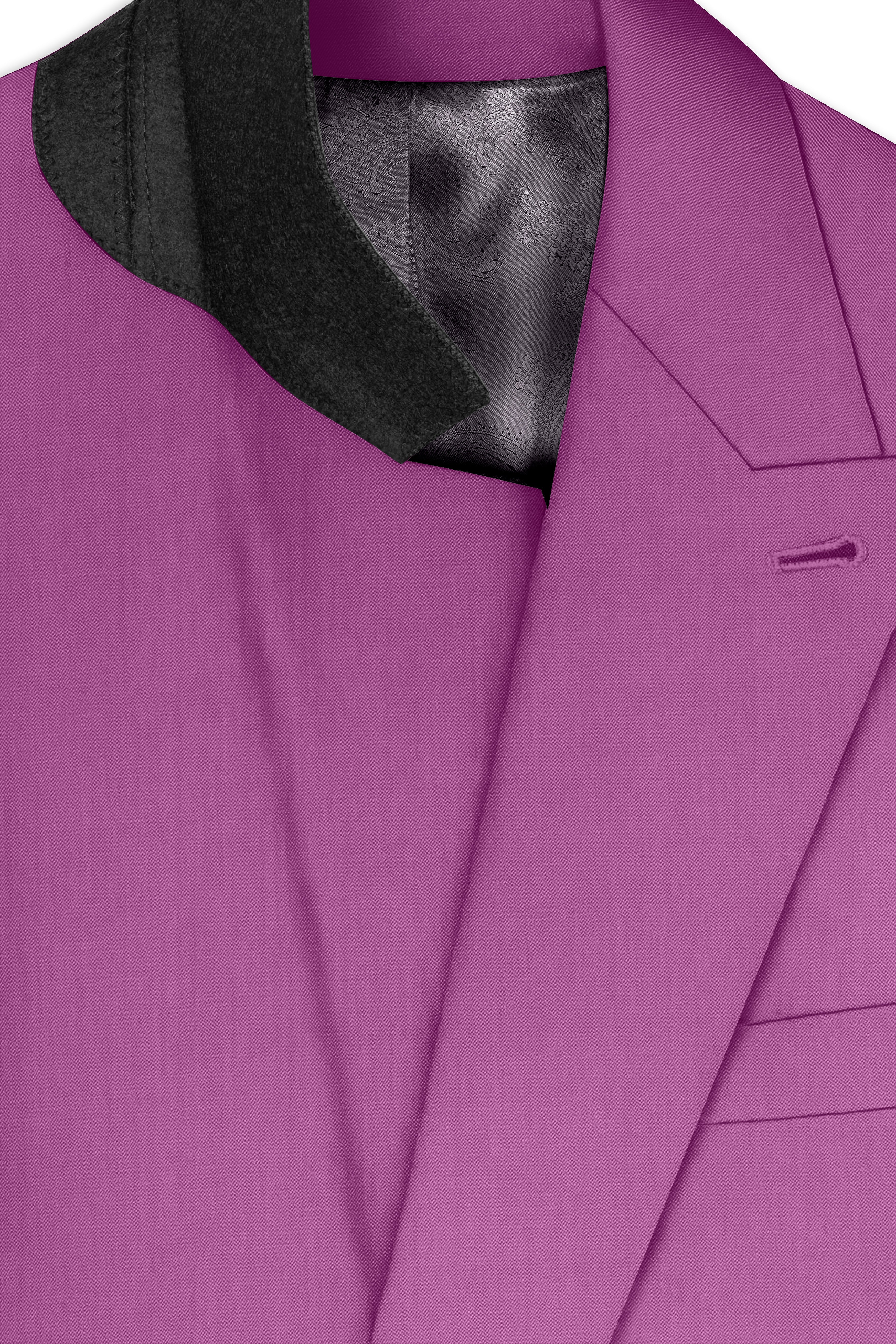 Rosvoy-Trendy Pink Wool Rich Double Breasted Stretchable Traveler Suit