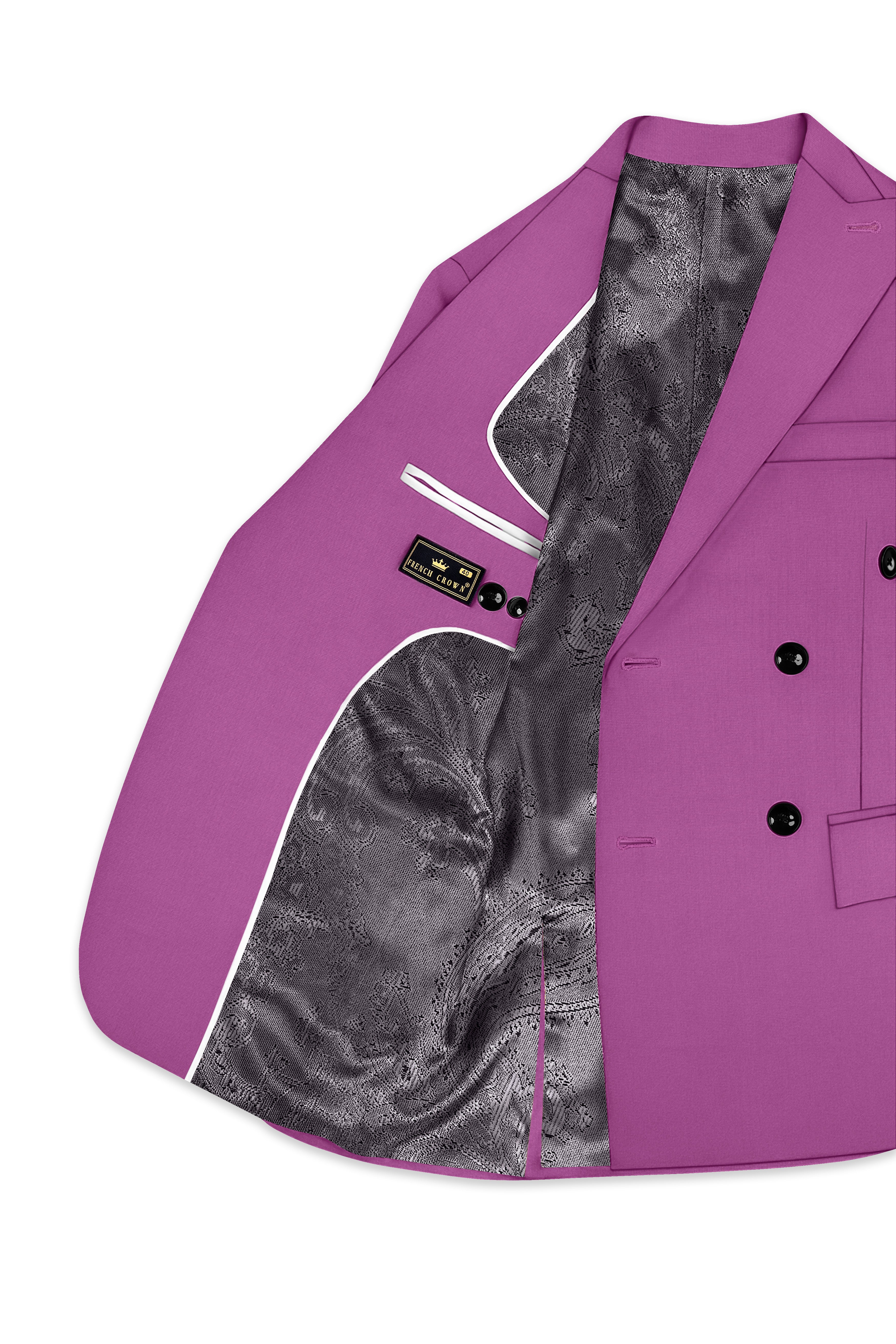 Rosvoy-Trendy Pink Wool Rich Double Breasted Stretchable Traveler Suit