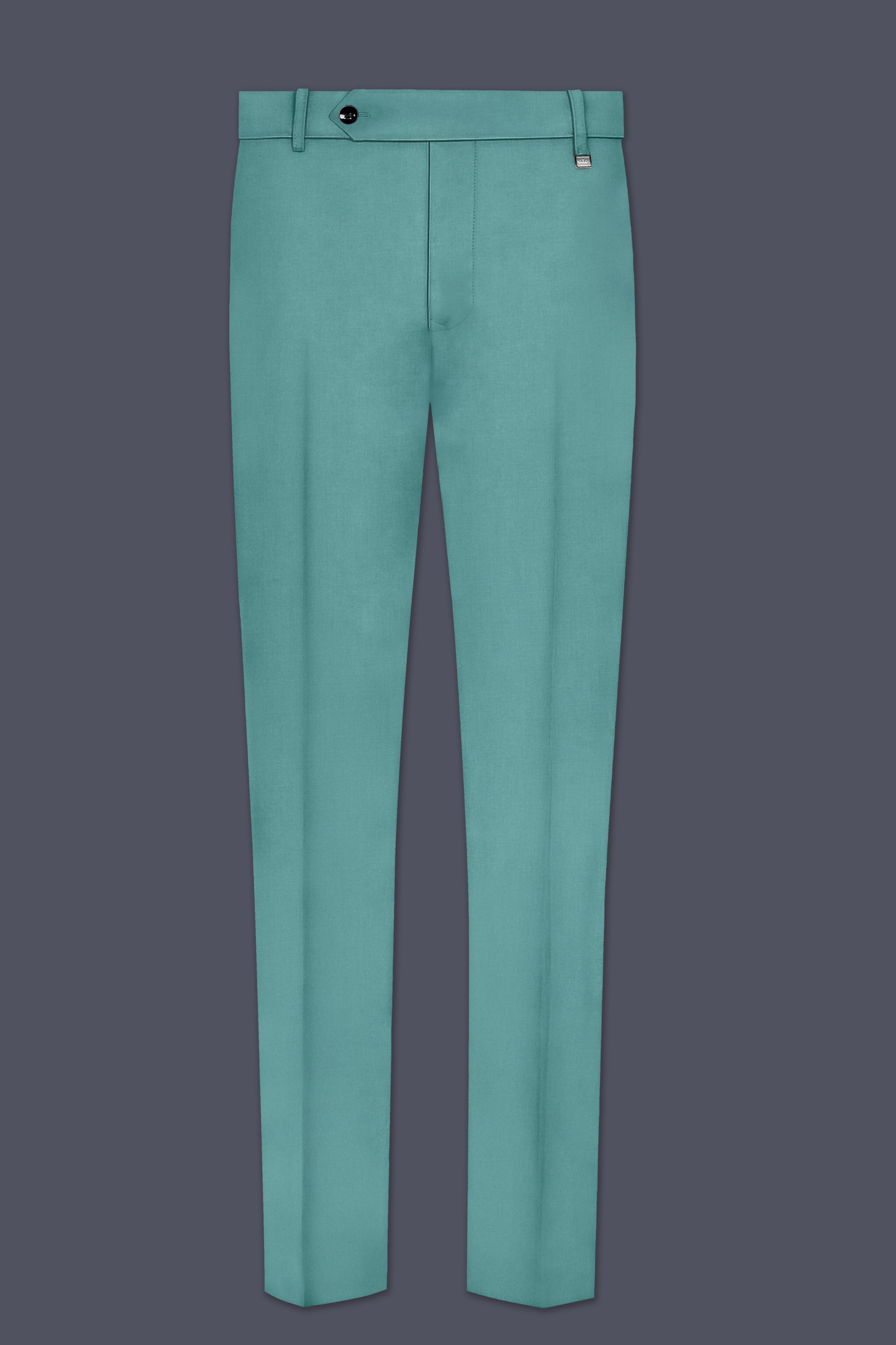 Travirid-Gothic Green Wool Rich Double Breasted Stretchable Traveler Suit