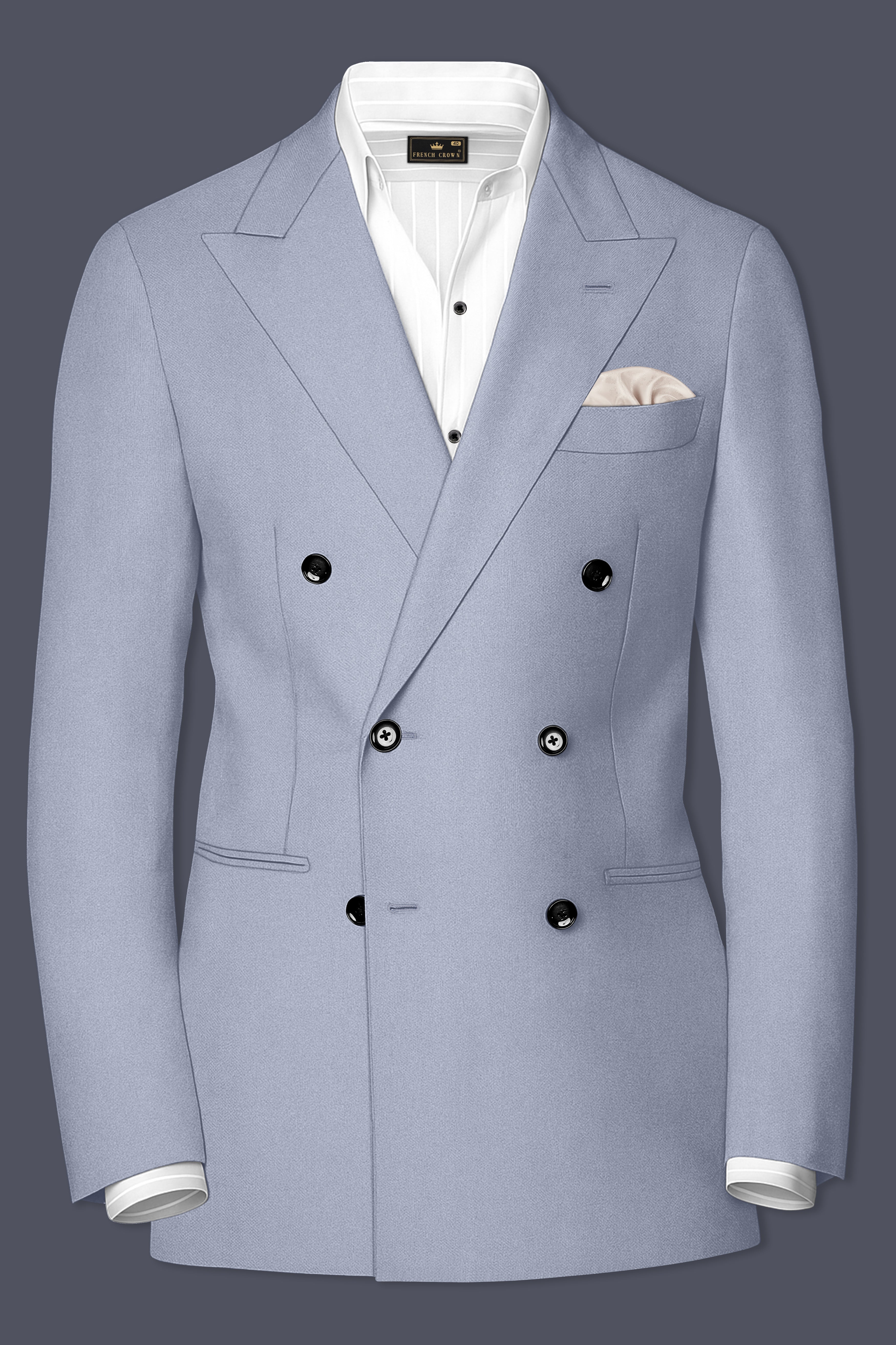 Silgrove-Loblolly Gray Wool Rich Double Breasted Stretchable Traveler Suit