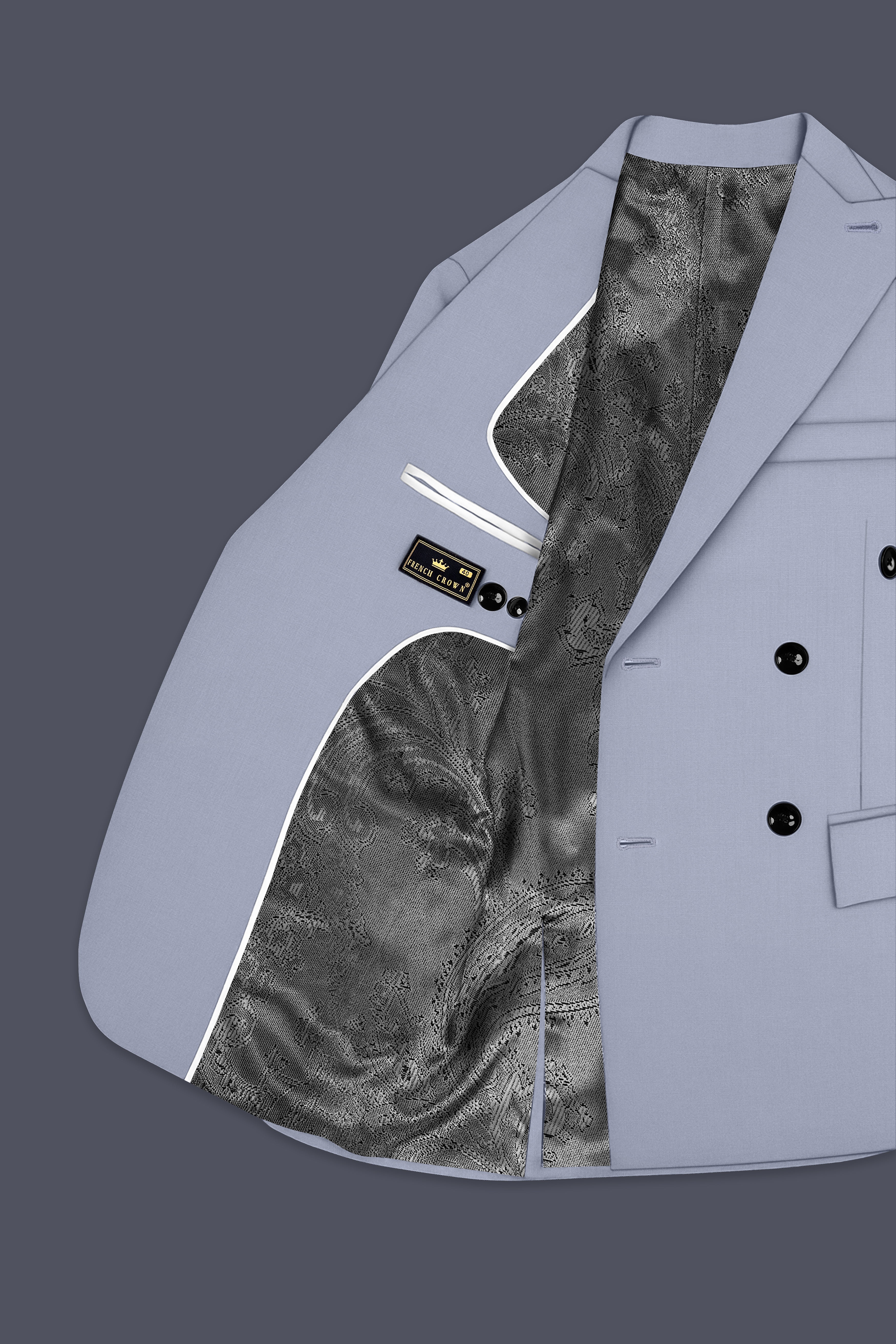 Silgrove-Loblolly Gray Wool Rich Double Breasted Stretchable Traveler Suit