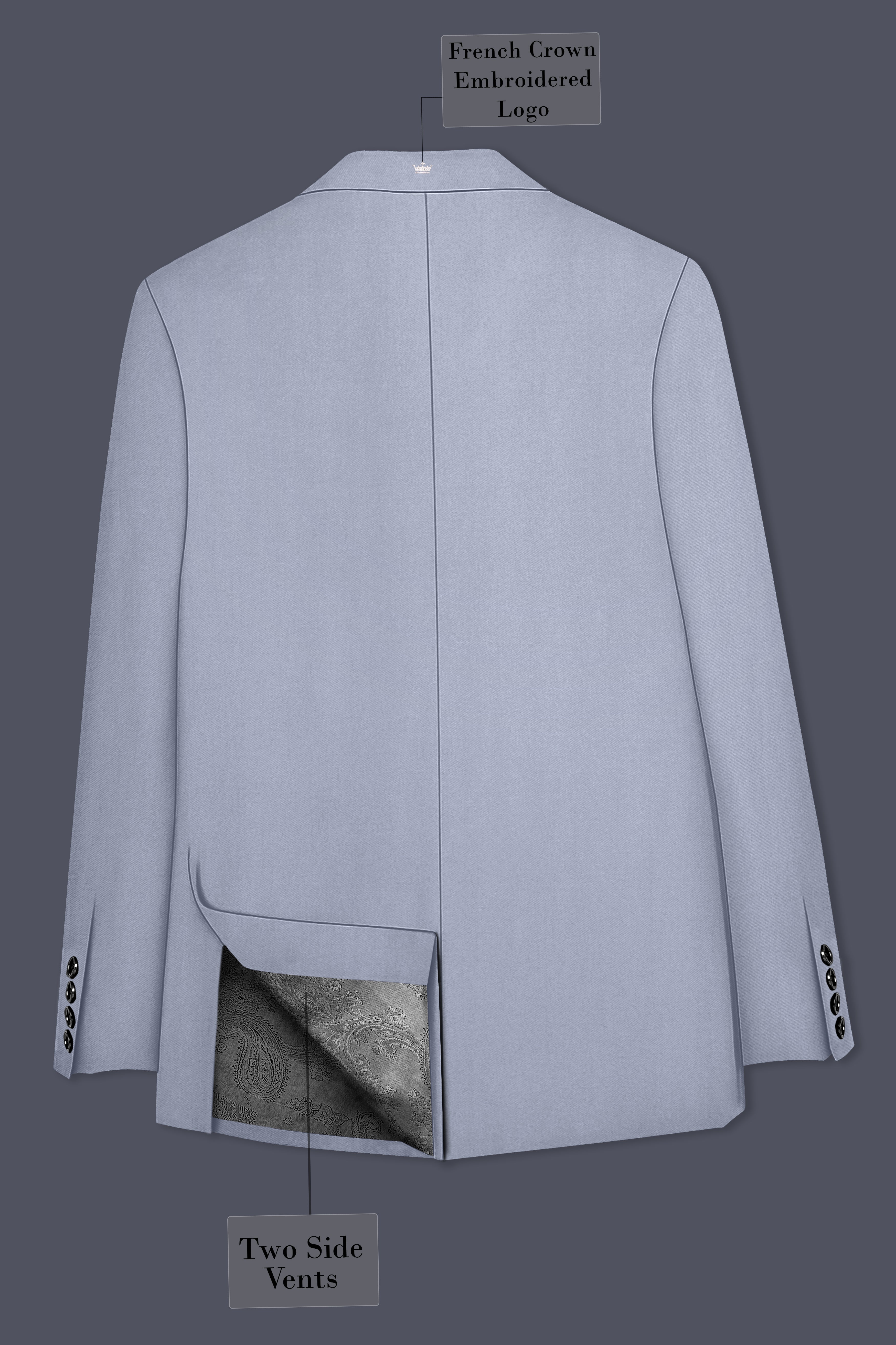 Silgrove-Loblolly Gray Wool Rich Double Breasted Stretchable Traveler Suit