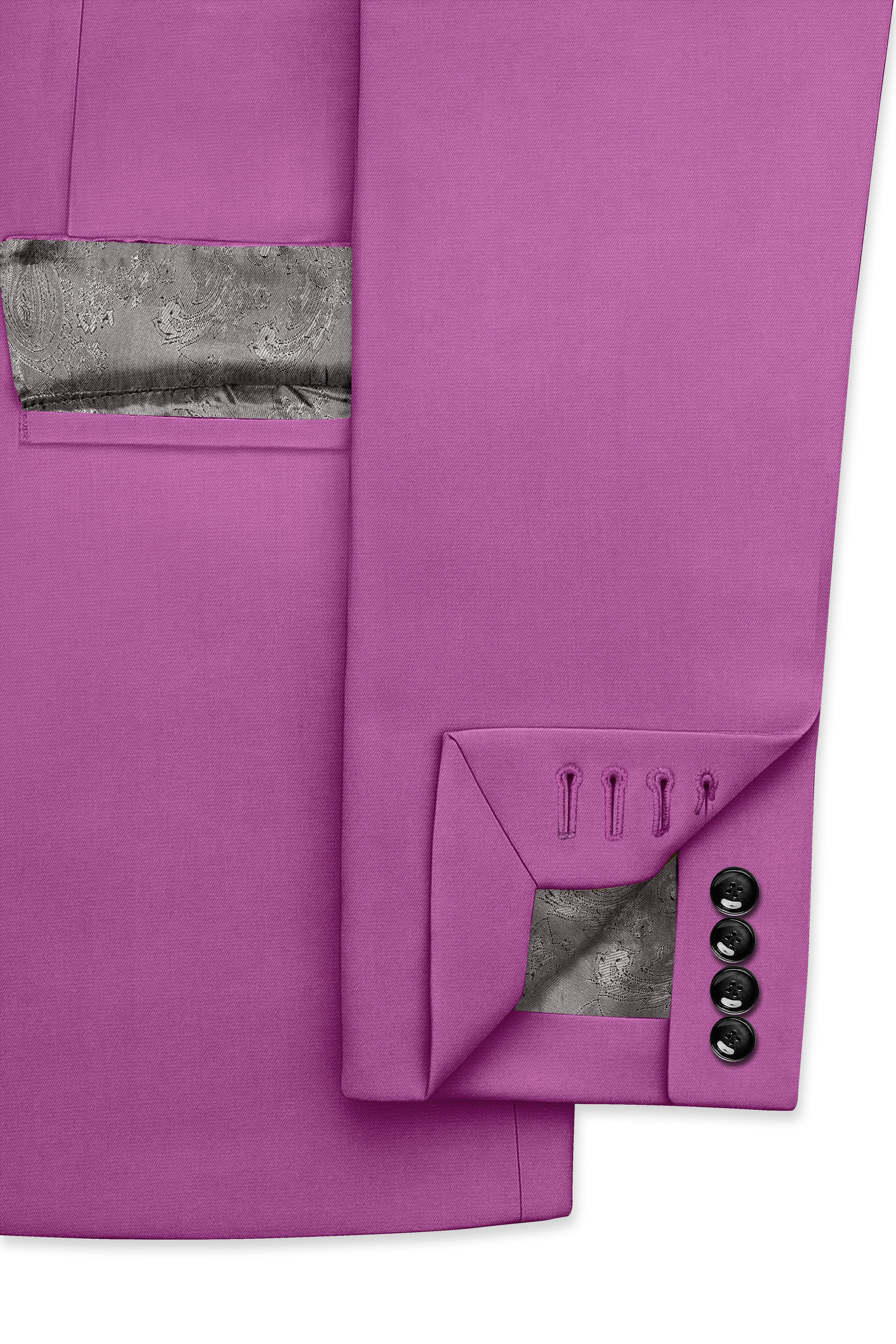 Rosvoy-Trendy Pink Wool Rich Single Breasted Stretchable Traveler Suit