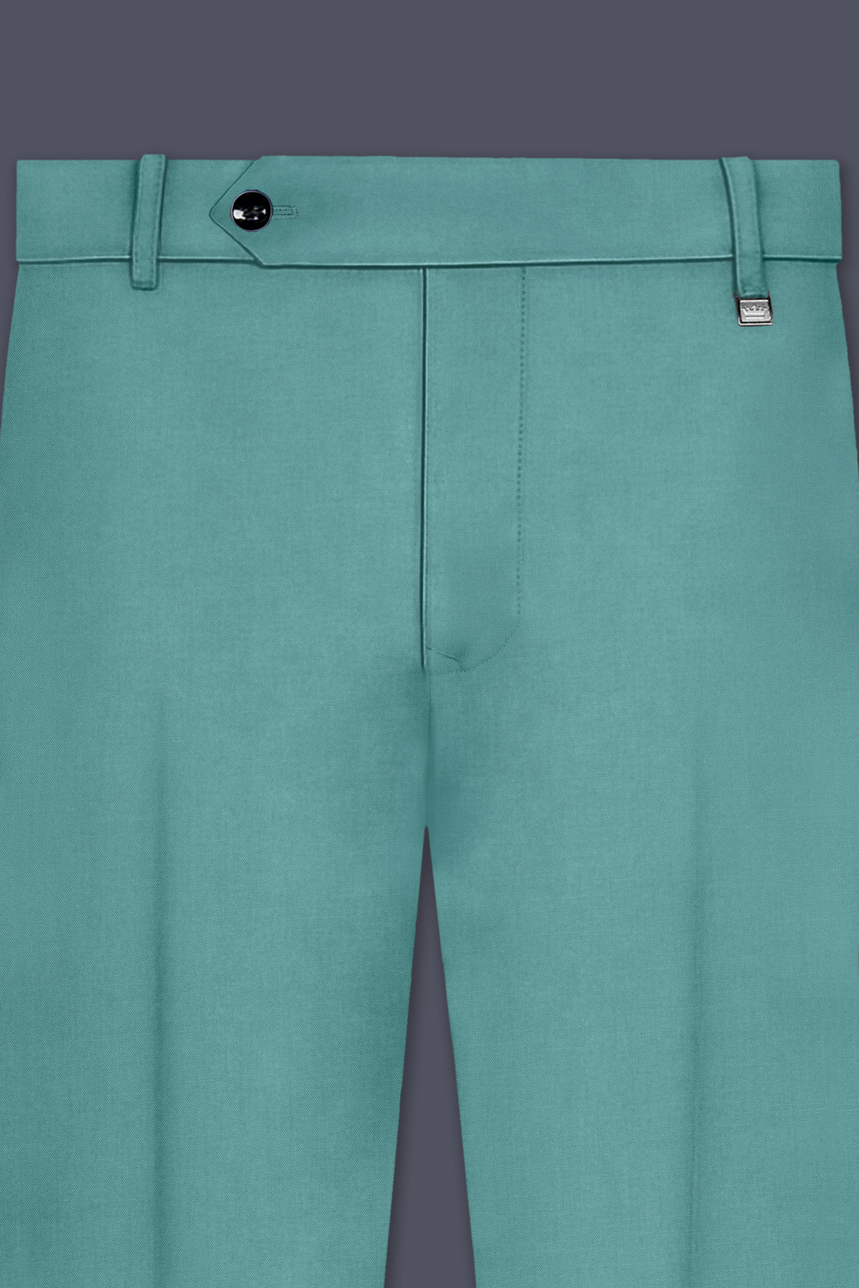 Travirid-Gothic Green Wool Rich Single Breasted Stretchable Traveler Suit